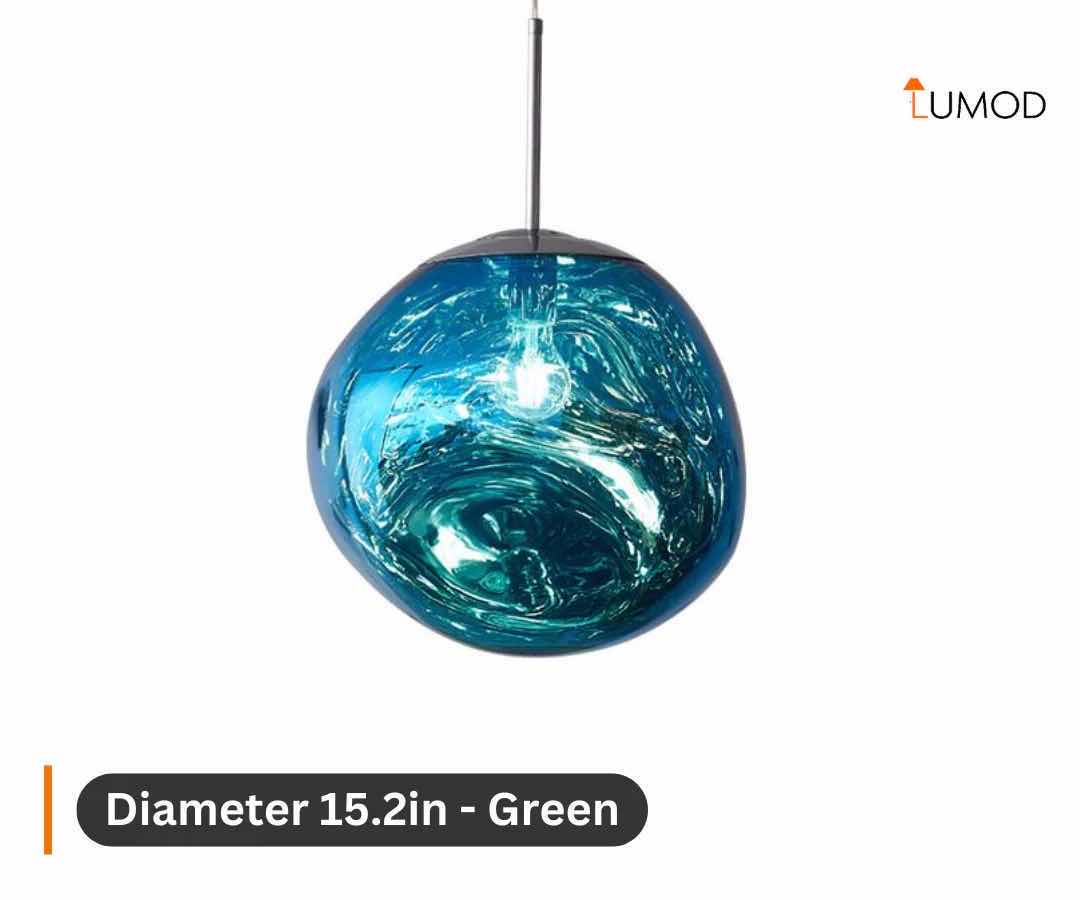 Photo 1 of NIB-RIVER UNIQUE “GREEN” SPHERE BALL PENDANT LIGHTS #1119  