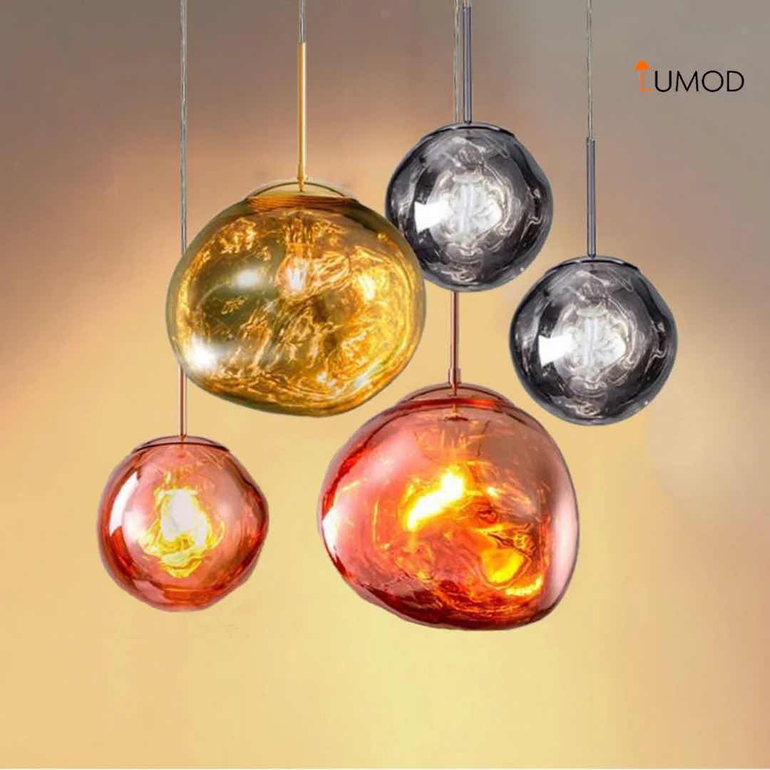 Photo 1 of NIB-RIVER UNIQUE “AMBER” SPHERE BALL PENDANT LIGHTS  #1120  