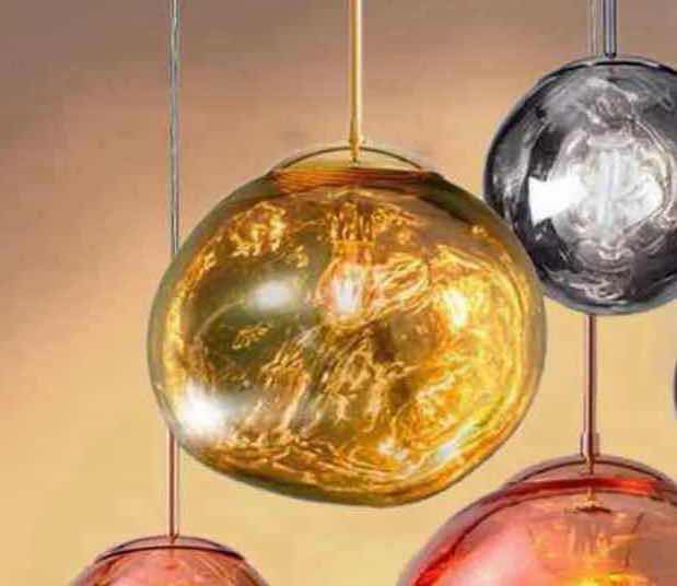 Photo 1 of NIB-RIVER UNIQUE “AMBER” SPHERE BALL PENDANT LIGHTS  #1120  