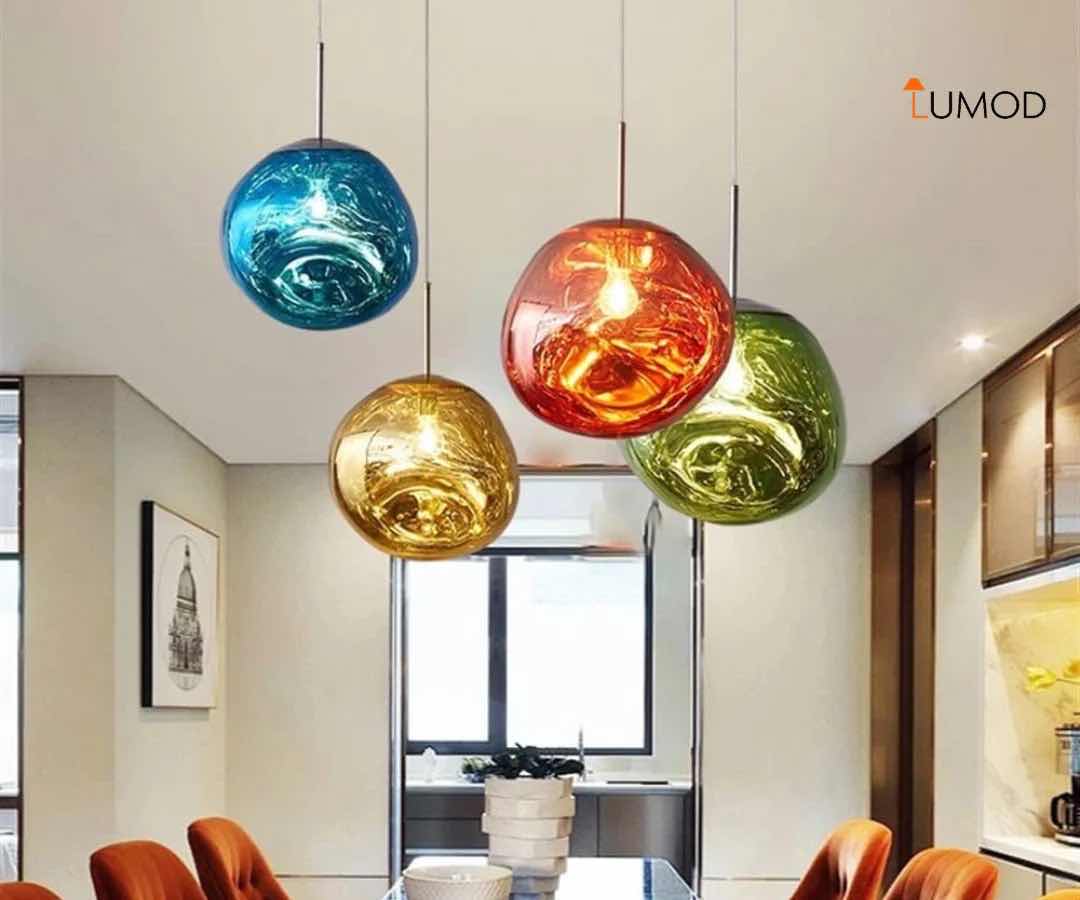 Photo 1 of NIB-RIVER UNIQUE “SEVEN COLOR” SPHERE BALL PENDANT LIGHTS  #1120  