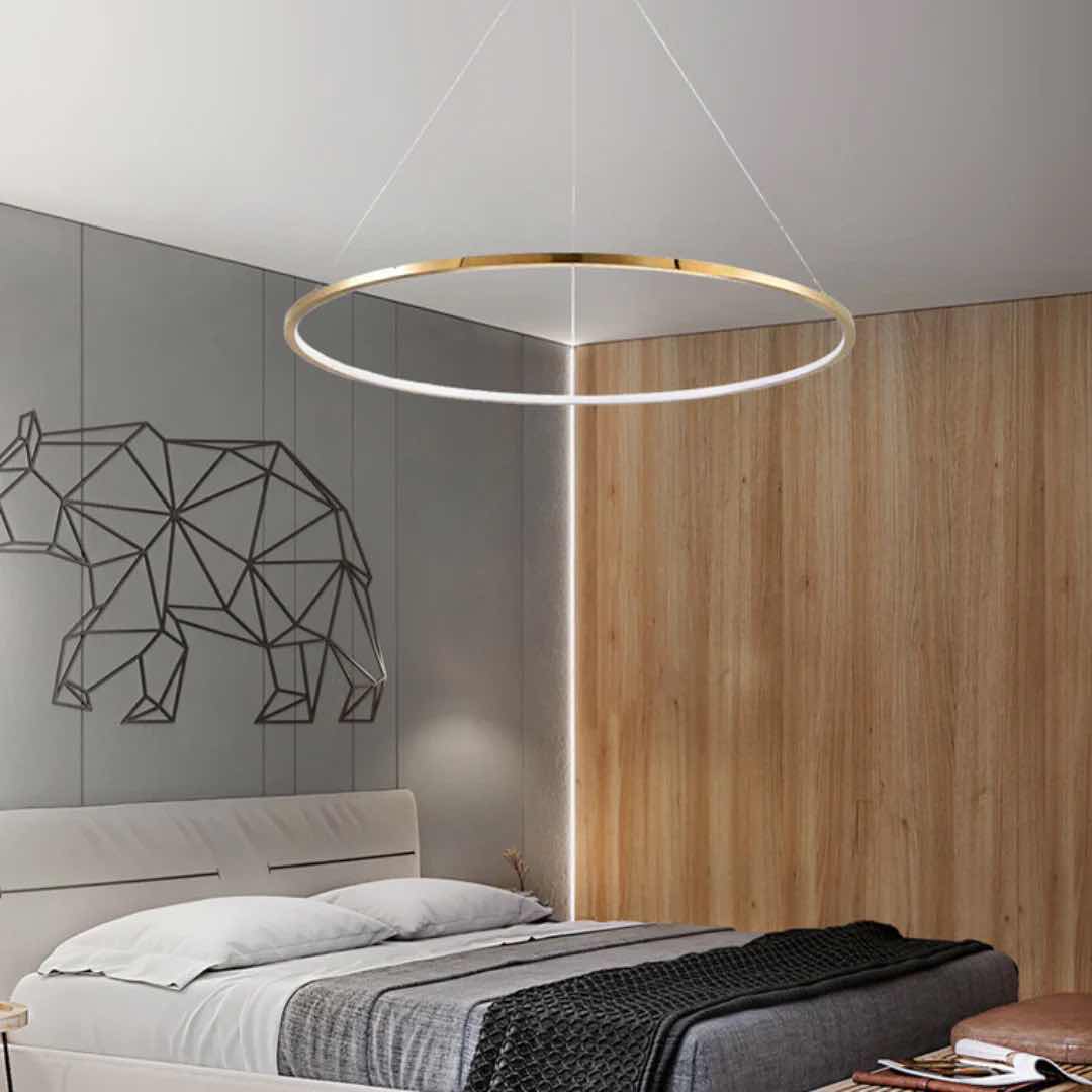 Photo 1 of NIB-ALEXANDER LED SPIRAL CHANDELIER HANGING DECOR LIGHT  16” x 156” x 10cm GOLD STAINLESS STEEL #1019  