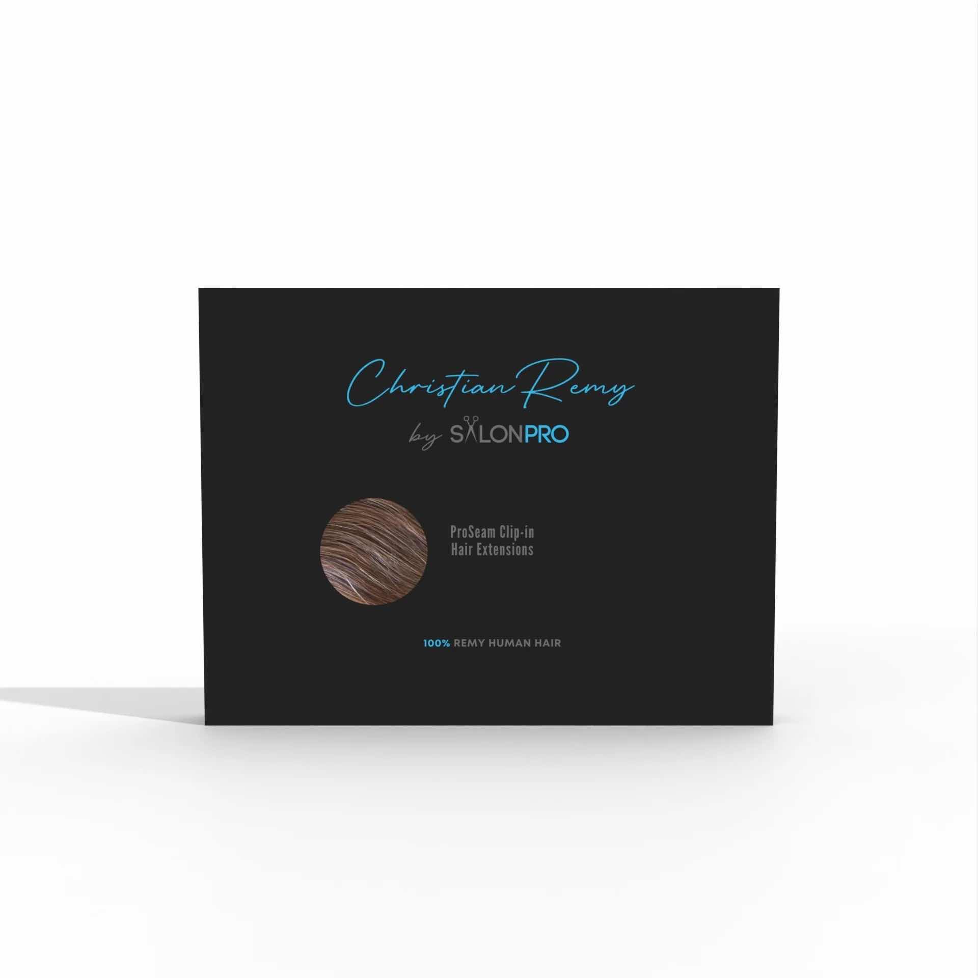 Photo 1 of CHRISTIAN REMY ZOE 22” 220G 100% HUMAN HAIR LACE WEFT CLIP-IN-EXTENSIONS-COLOR “OFF BROWN” MSRP $293.99