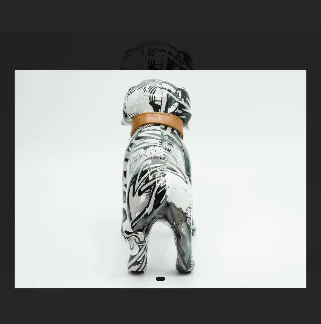 View 3 of NEW BLACK & WHITE  RESIN DACHSHUND DOG RETAIL VALUE $48.00 11”x4”x7”