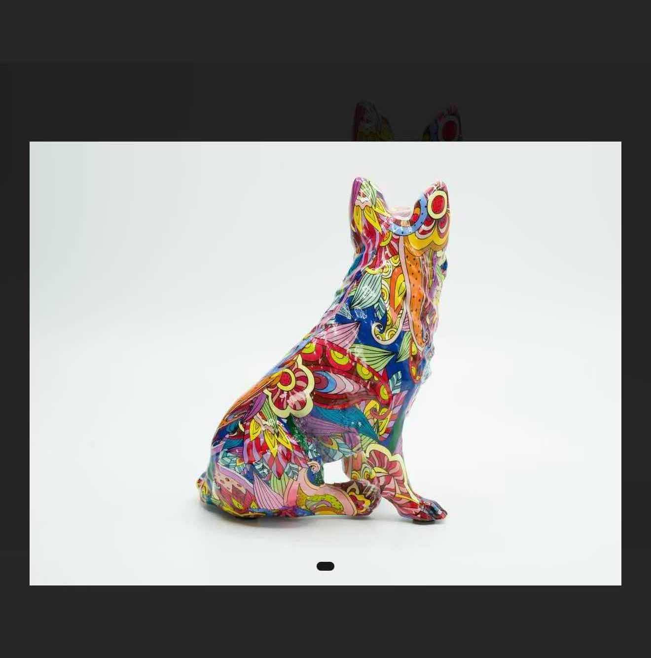View 3 of NEW COLORFUL RESIN GERMAN SHEPARD DOG RETAIL VALUE $53.00 6”x5”x7”