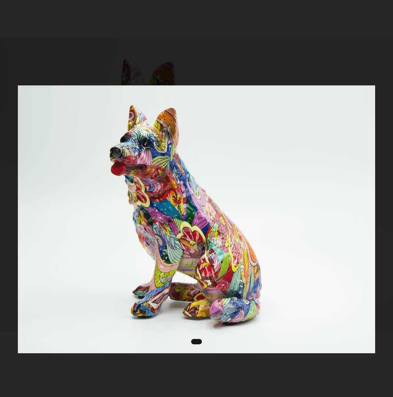 View 2 of NEW COLORFUL RESIN GERMAN SHEPARD DOG RETAIL VALUE $53.00 6”x5”x7”