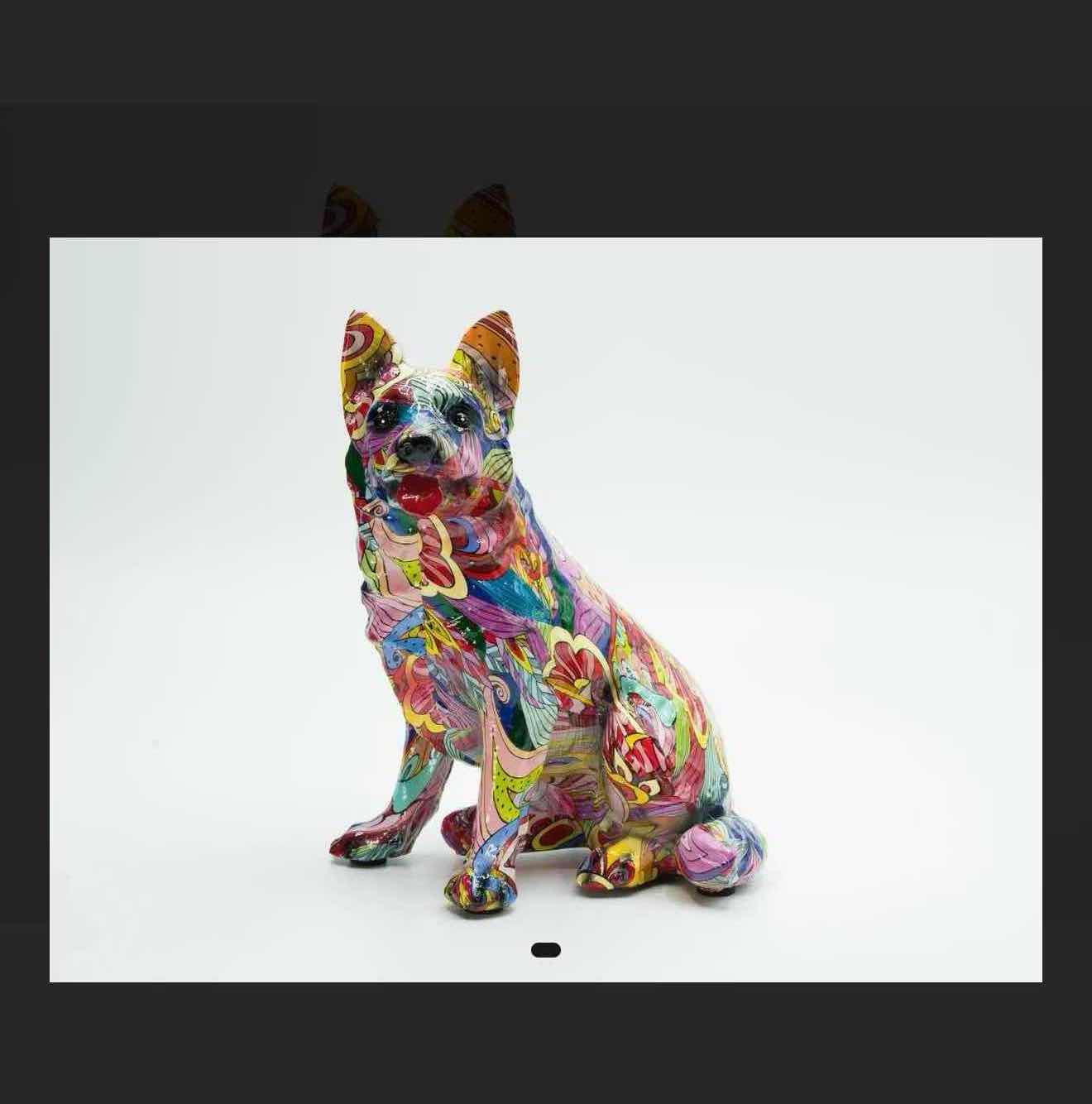 View 1 of NEW COLORFUL RESIN GERMAN SHEPARD DOG RETAIL VALUE $53.00 6”x5”x7”