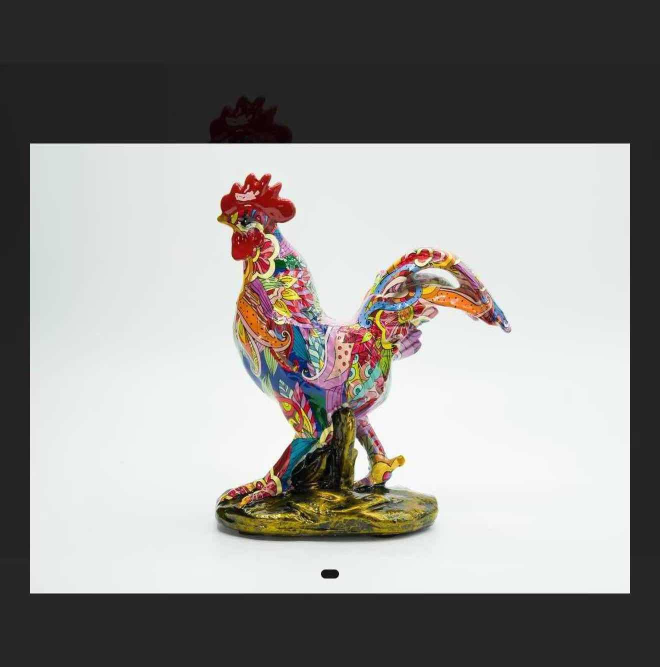 Photo 1 of NEW COLORFUL RESIN ROOSTER RETAIL VALUE $52.00 7”x4”x9”