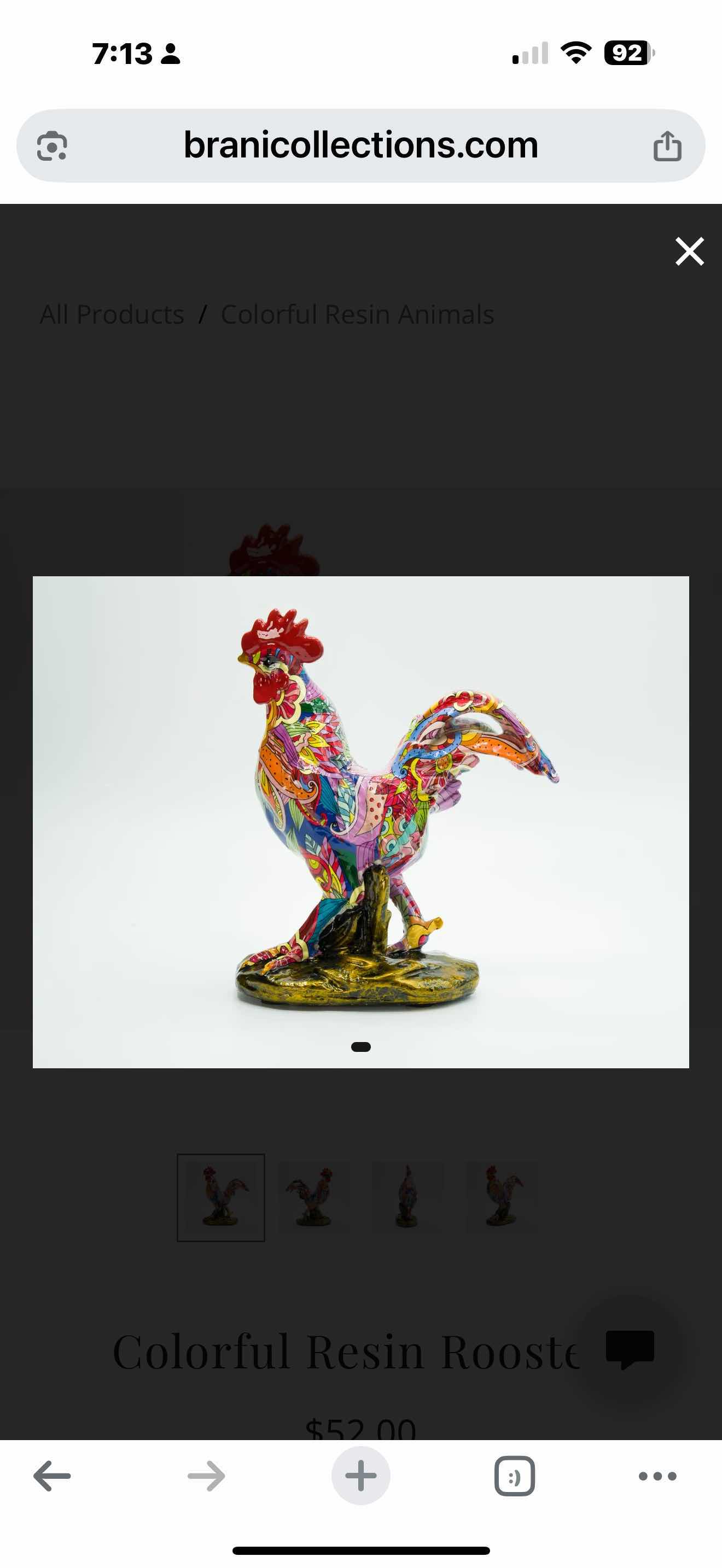 Photo 2 of NEW COLORFUL RESIN ROOSTER RETAIL VALUE $52.00 7”x4”x9”