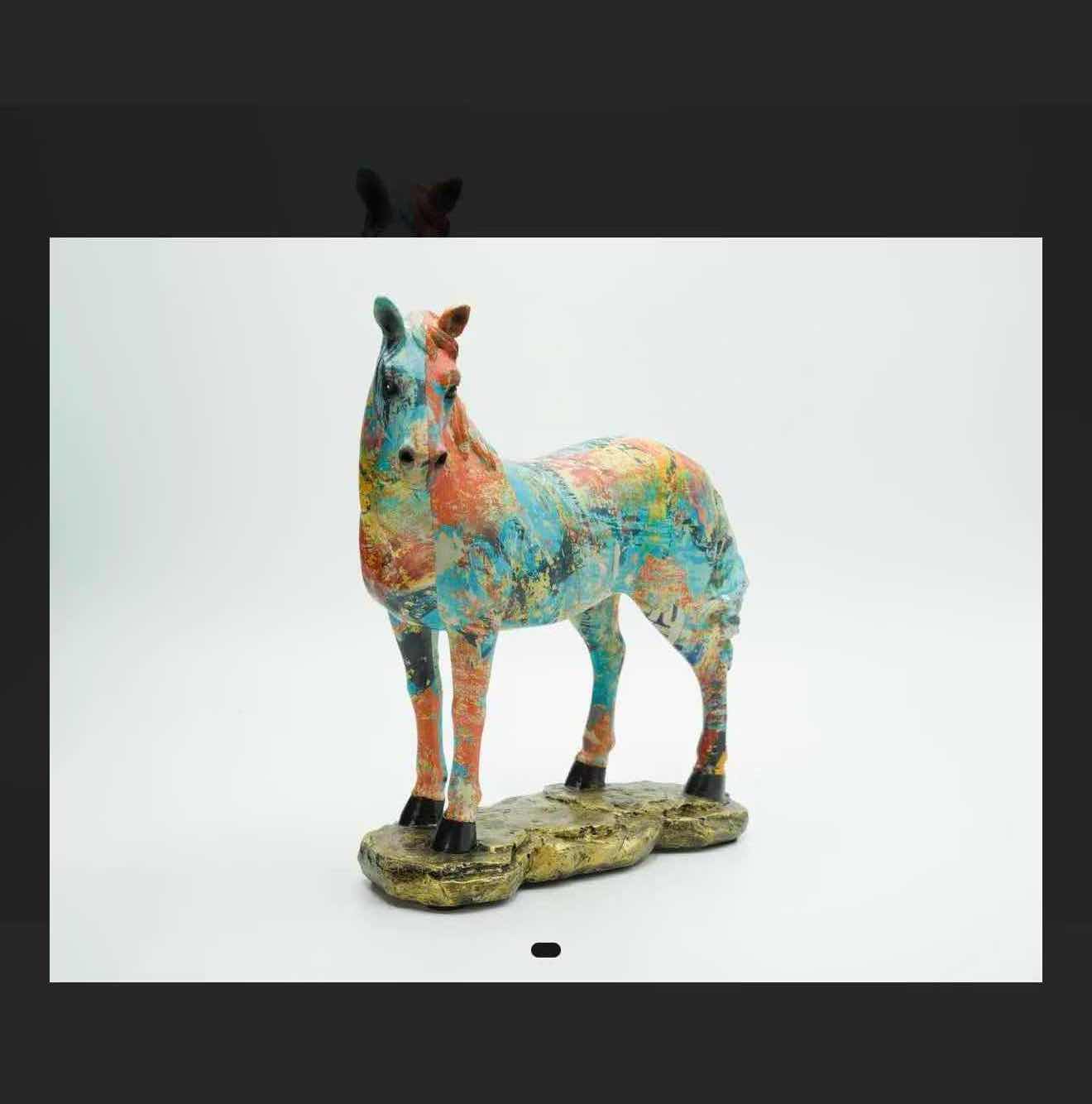 Photo 1 of NEW COLORFUL RESIN HORSE RETAIL VALUE $68.00 9”x4”x10”