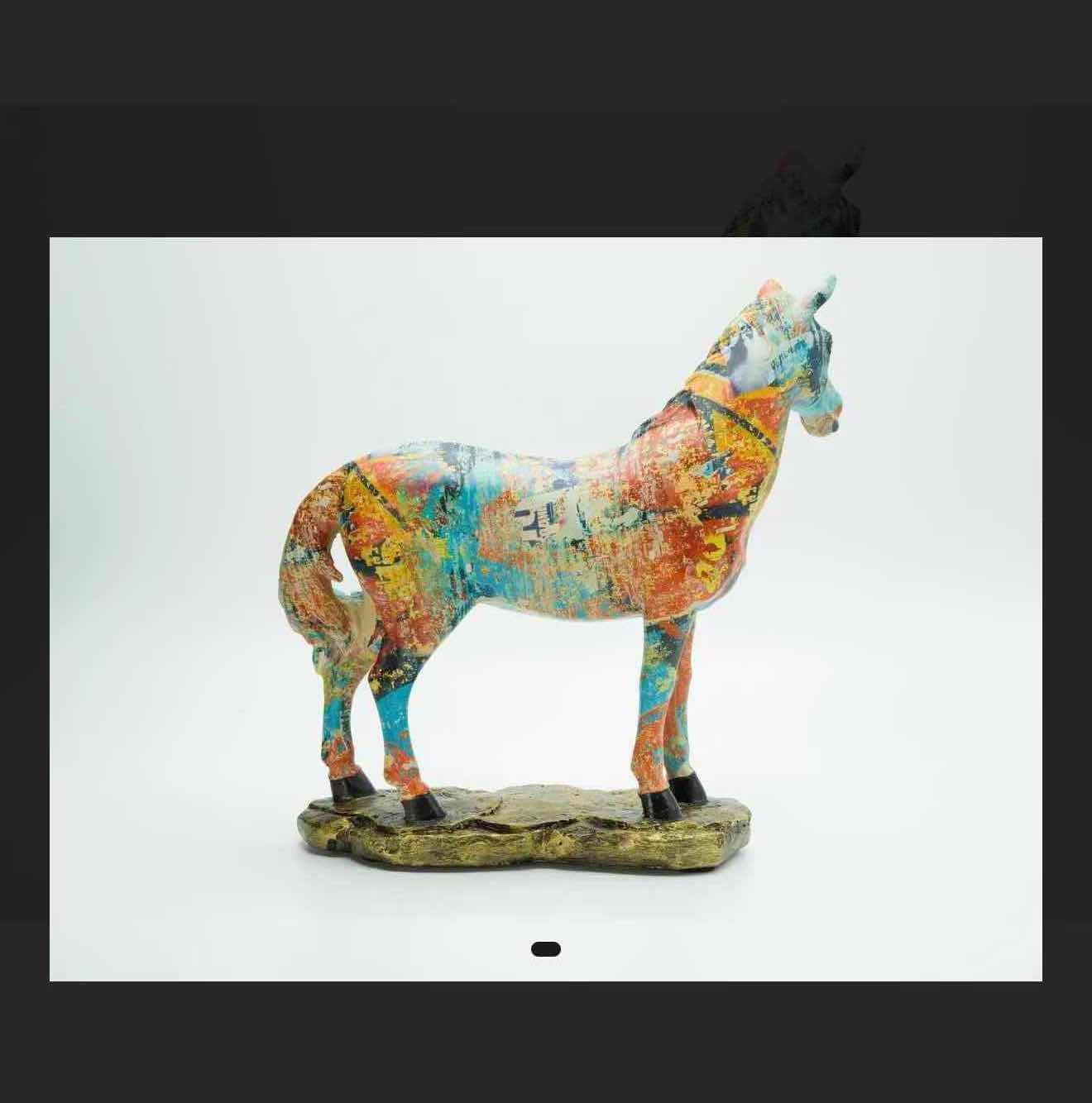 Photo 1 of NEW COLORFUL RESIN HORSE RETAIL VALUE $68.00 9”x4”x10”