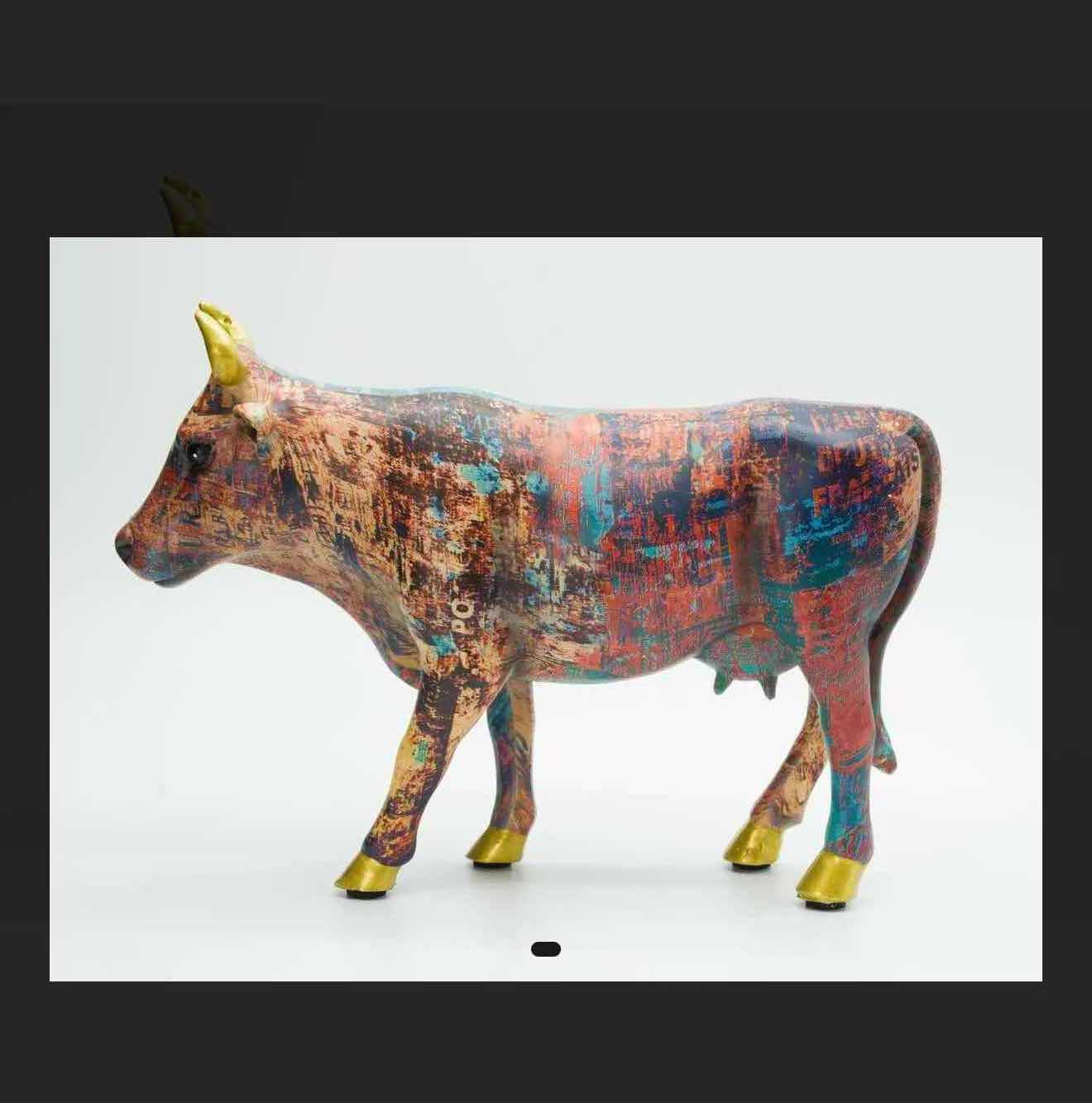 Photo 1 of NEW COLORFUL RESIN COW RETAIL VALUE $60.00 10”x3”x7”