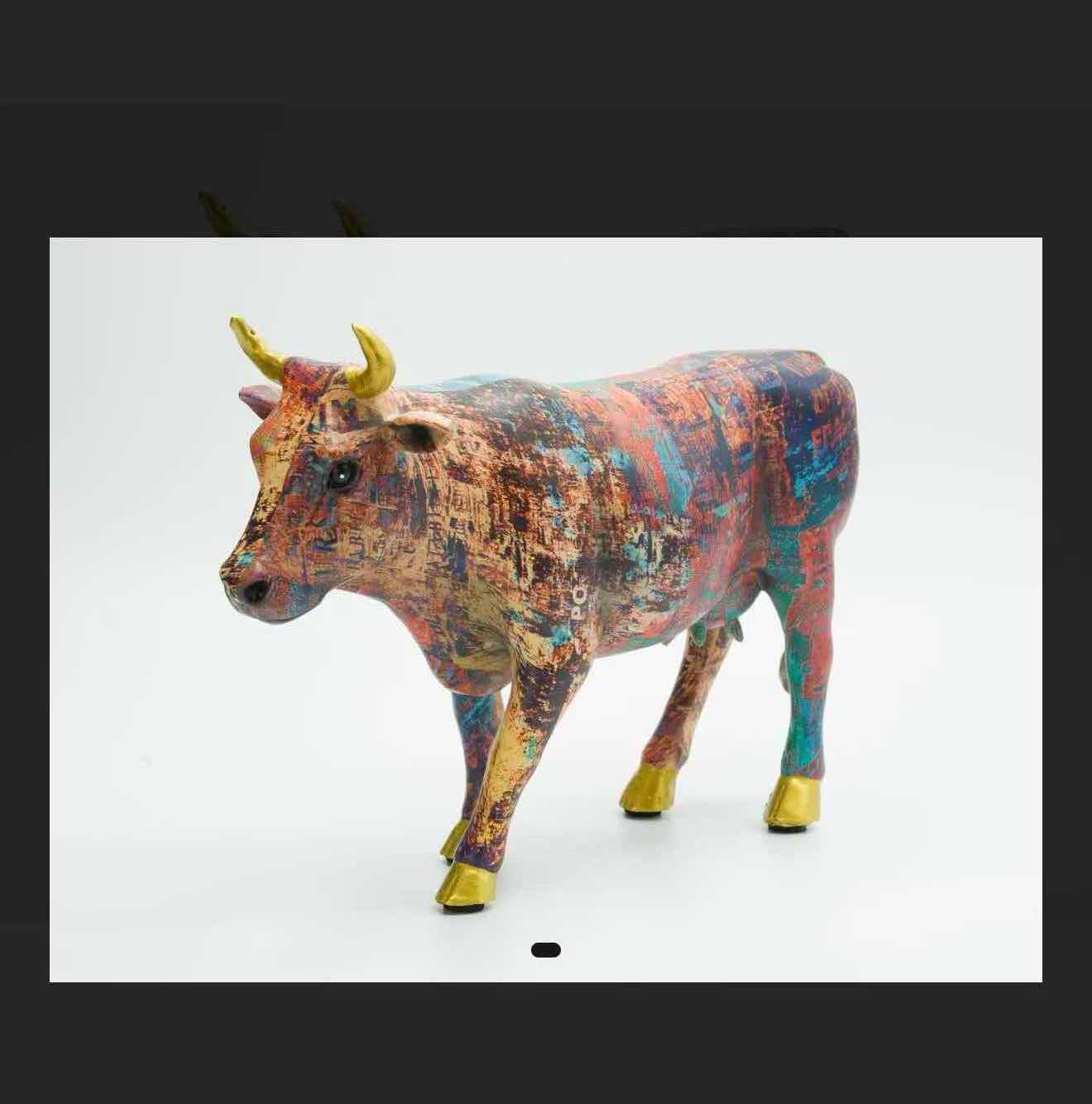 Photo 1 of NEW COLORFUL RESIN COW RETAIL VALUE $60.00 10”x3”x7”