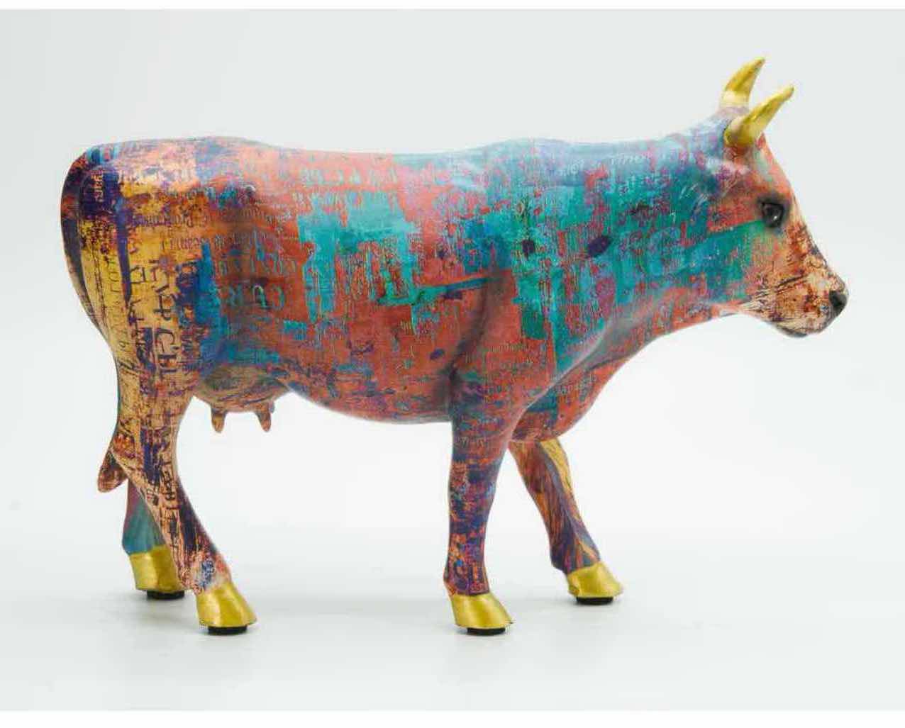 Photo 1 of NEW COLORFUL RESIN COW RETAIL VALUE $60.00 10”x3”x7”