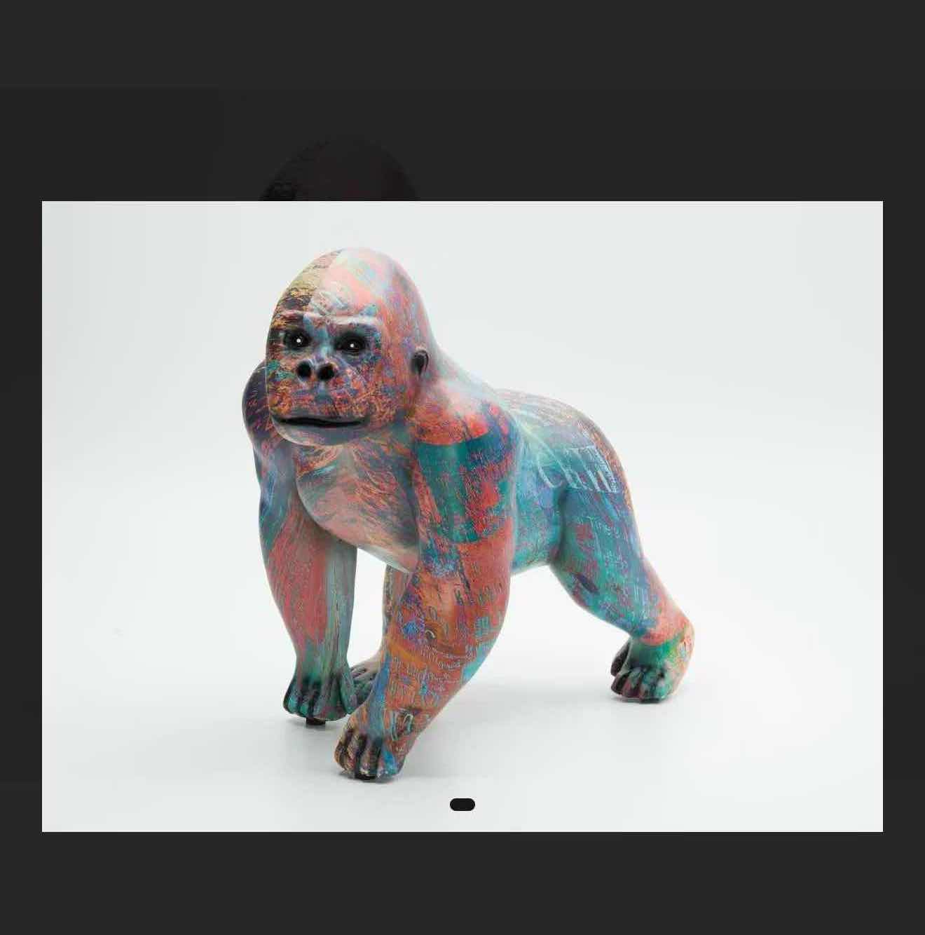 View 1 of NEW COLORFUL RESIN GORILLA RETAIL VALUE $60.00 5”x9”x8”