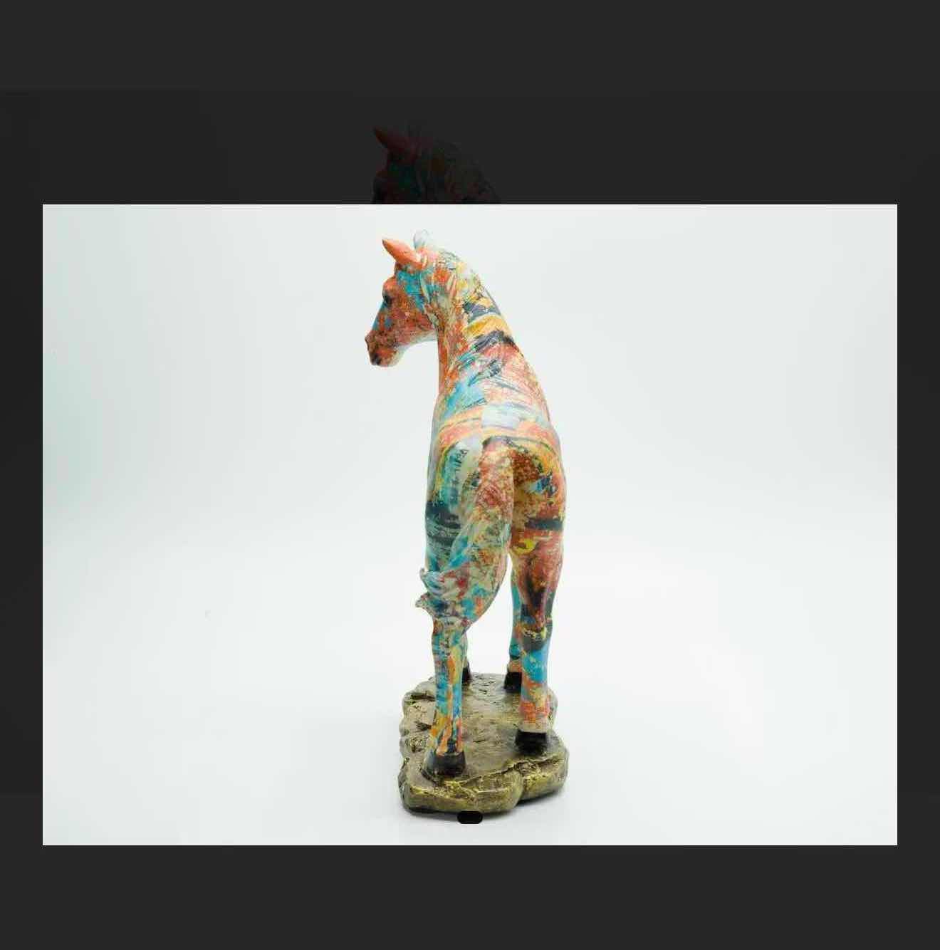 Photo 1 of NEW COLORFUL RESIN HORSE RETAIL VALUE $68.00 9”x4”x10”