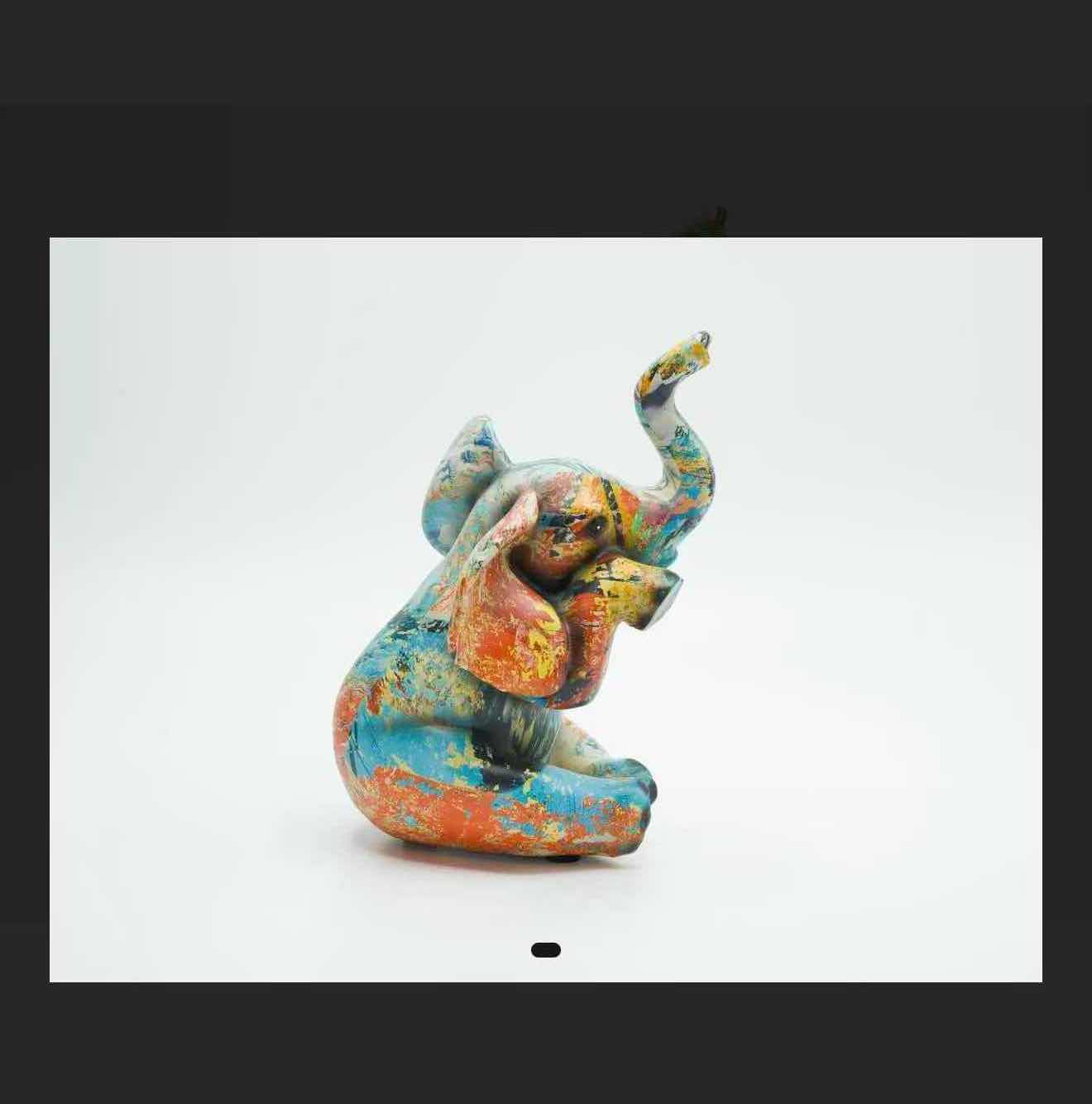 View 2 of NEW COLORFUL RESIN ELEPHANT RETAIL VALUE $48.00 5”x6”x8”