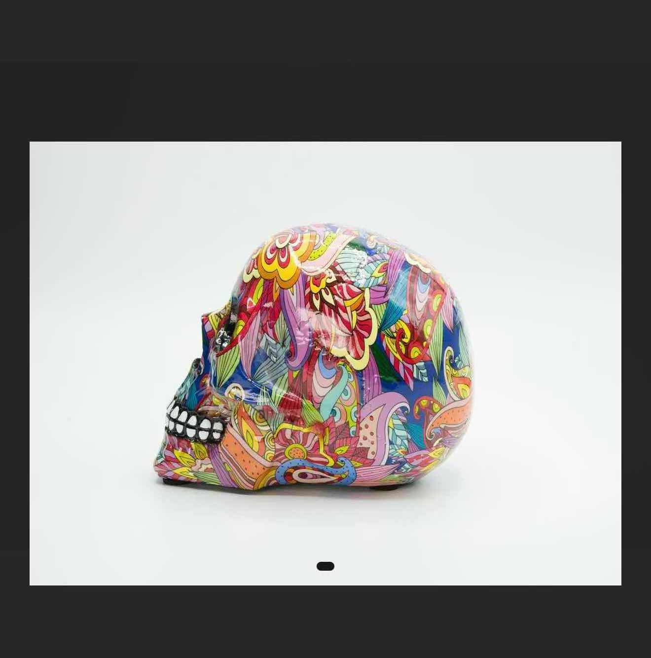 View 3 of NEW COLORFUL RESIN LARGE SKULL RETAIL VALUE $62.00 5”x7”6”