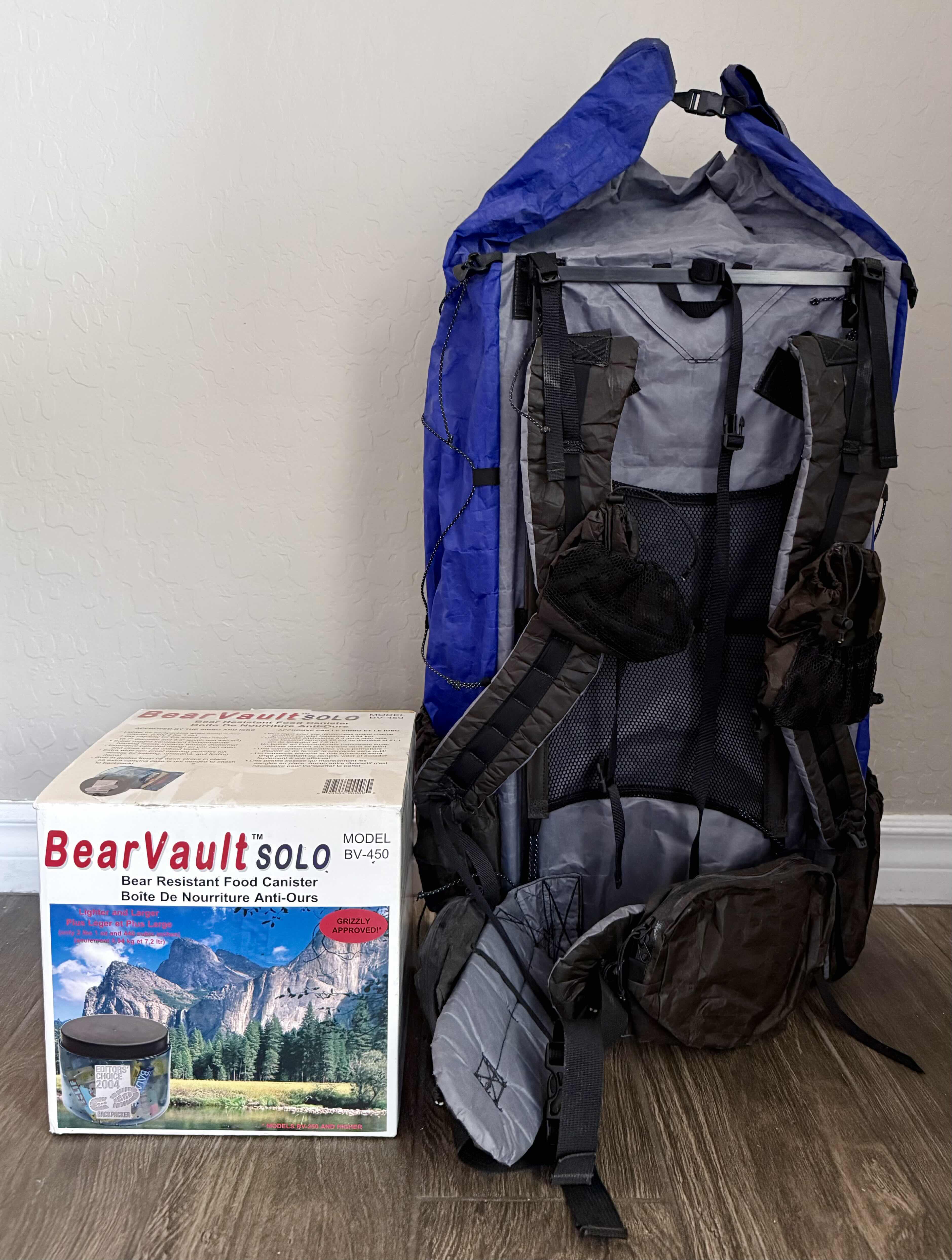 Photo 1 of BEAR VAULT SOLO BEAR RESISTANT FOOD CANISTER, ZPACKS BACKPACK