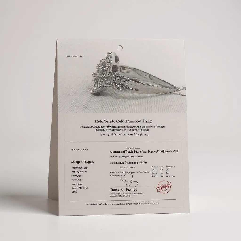 Photo 1 of 14K WHITE GOLD W 2.59ctw DIAMOND RING TTL GRAMS 7.03 (APPROX SIZE 7) W INSURANCE APPRAISAL  ITEM #9713 