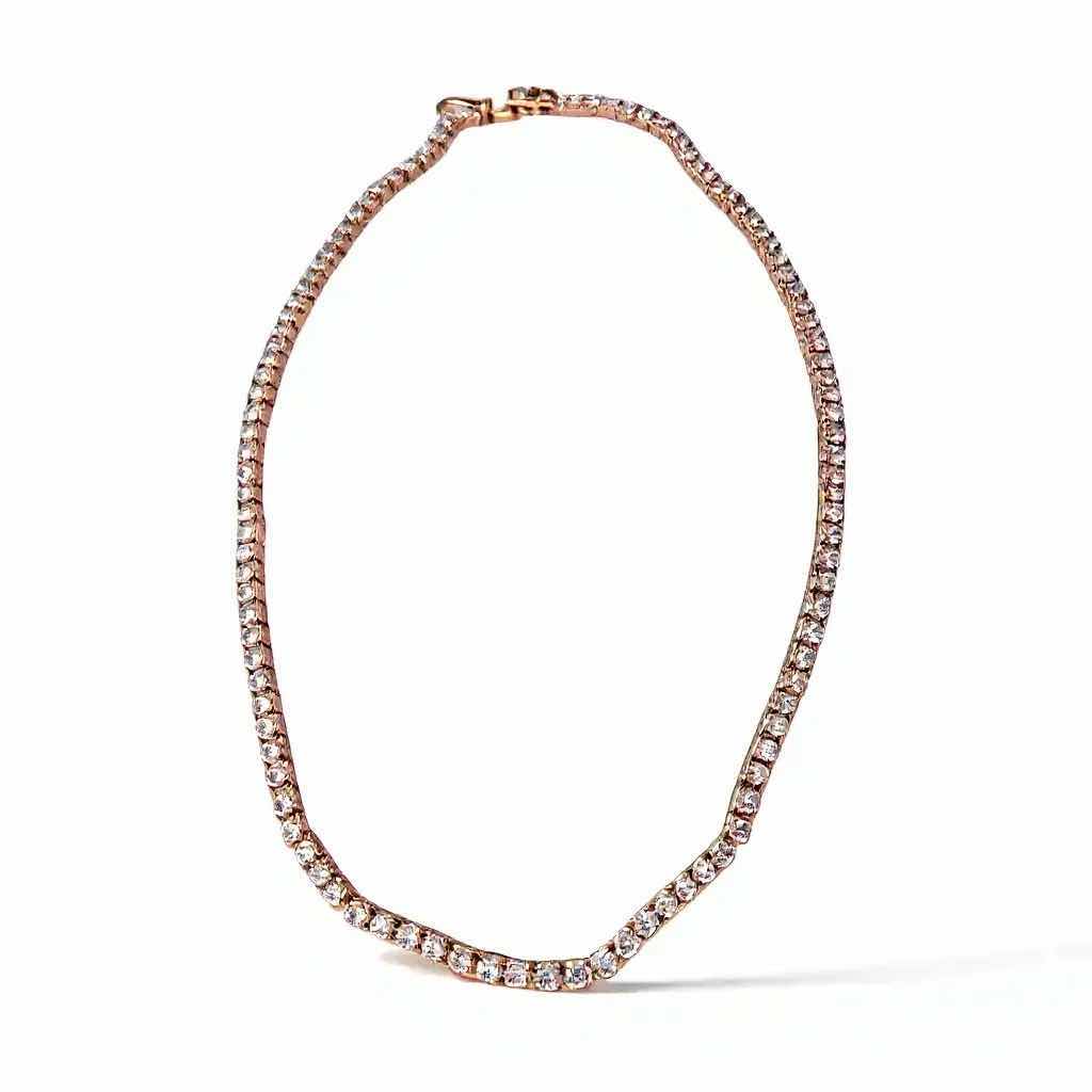 Photo 1 of 14K ROSE GOLD W 3.25 ctw DIAMOND 18" LONG  NECKLACE TTL GRAMS 23.17 W INSURANCE APPRAISAL ITEM #2036 