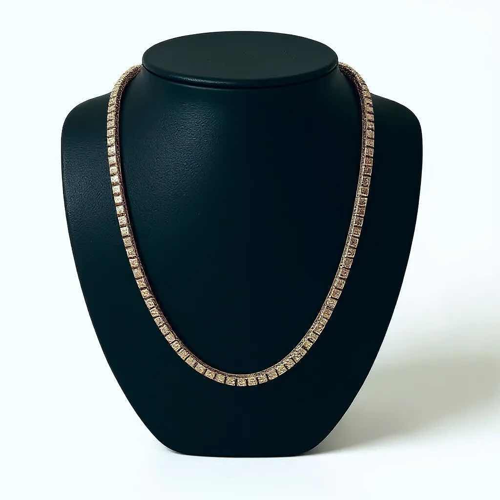 Photo 1 of 14K ROSE GOLD W 3.25 ctw DIAMOND 18" LONG  NECKLACE TTL GRAMS 23.17 W INSURANCE APPRAISAL ITEM #2036 