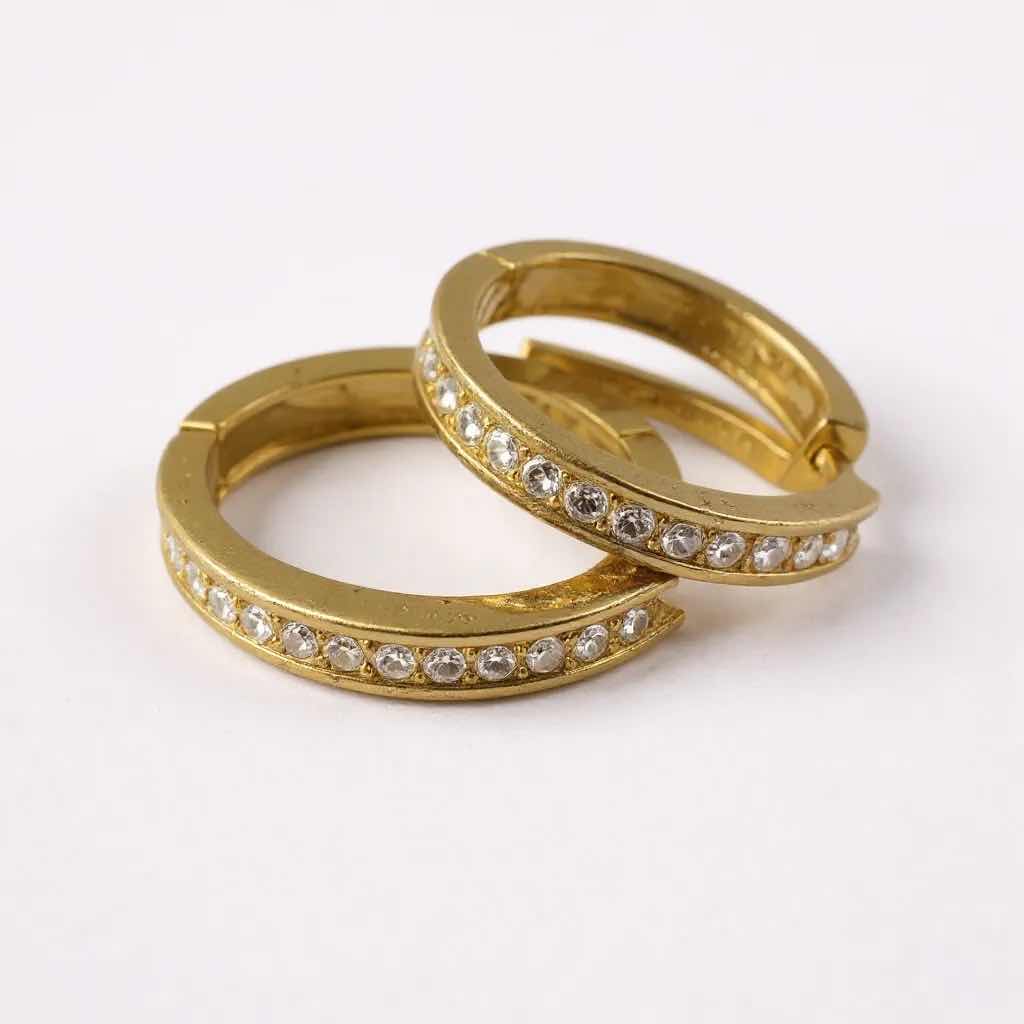 Photo 1 of 14K YELLOW GOLD W 0.75 ctw DIAMOND EARRINGS W INSURANCE APPRAISAL TTL GRAMS 5.03  ITEM #2035