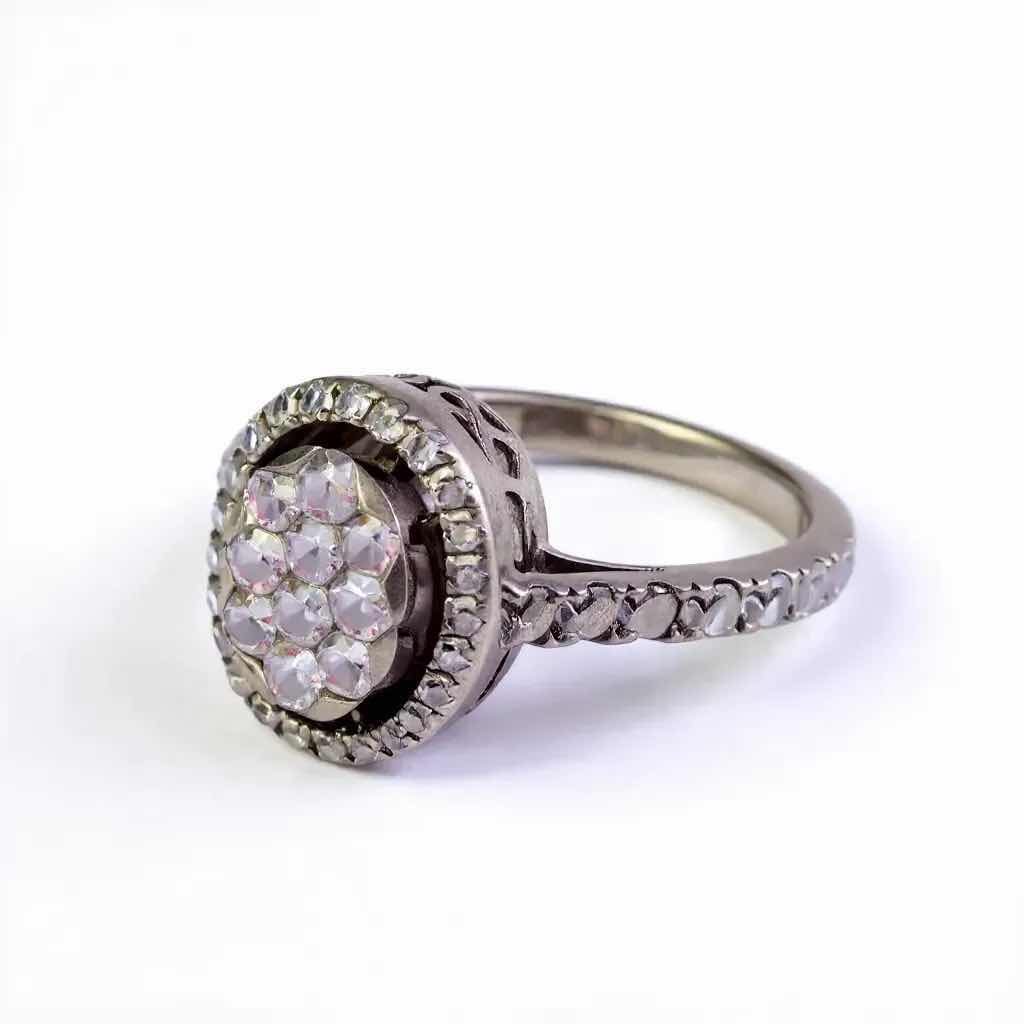 Photo 1 of 18K WHITE GOLD 1.35 ctw DIAMOND RING W INSURANCE APPRAISAL (APPROX SIZE 7) TTL GRAMS 5.83 ITEM #2001 