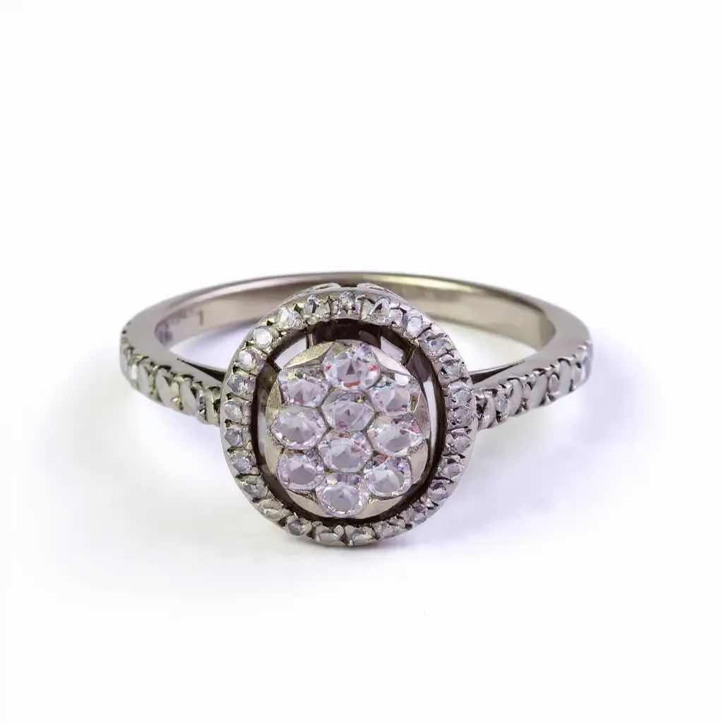 Photo 1 of 18K WHITE GOLD 1.35 ctw DIAMOND RING W INSURANCE APPRAISAL (APPROX SIZE 7) TTL GRAMS 5.83 ITEM #2001 