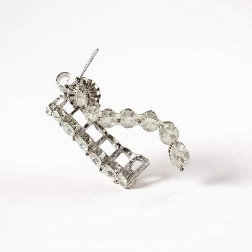 Photo 1 of 14K WHITE GOLD 1.00 ctw DIAMOND PAIR OF EARRINGS TTL GRAMS 2.47 W INSURANCE APPRAISAL ITEM #2027 