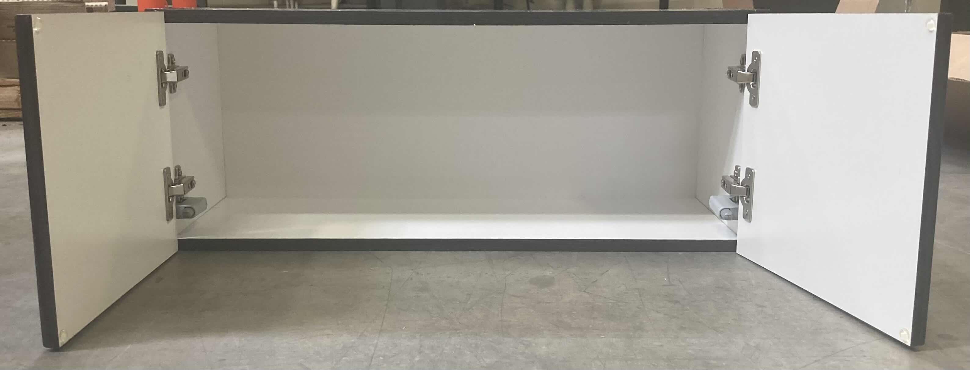 Photo 1 of LEEDO LINEA BLACK LAMINATE FINISH 2 DOOR WALL CABINET 30” X 13” H13”