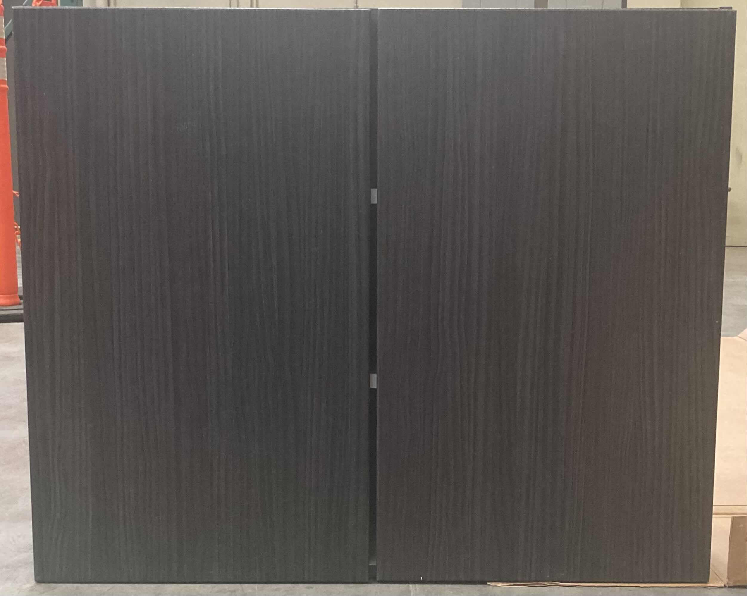 Photo 1 of LEEDO LINEA BLACK LAMINATE FINISH 2 DOOR 2 SHELF WALL CABINET 36” X 13” H30”