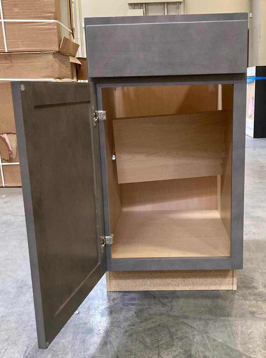 Photo 1 of LEEDO CONCORD SHAKER ASH 1 DOOR 1 1 SHELF & 1 DRAWER BASE CABINET 18” 24” H 34.5”