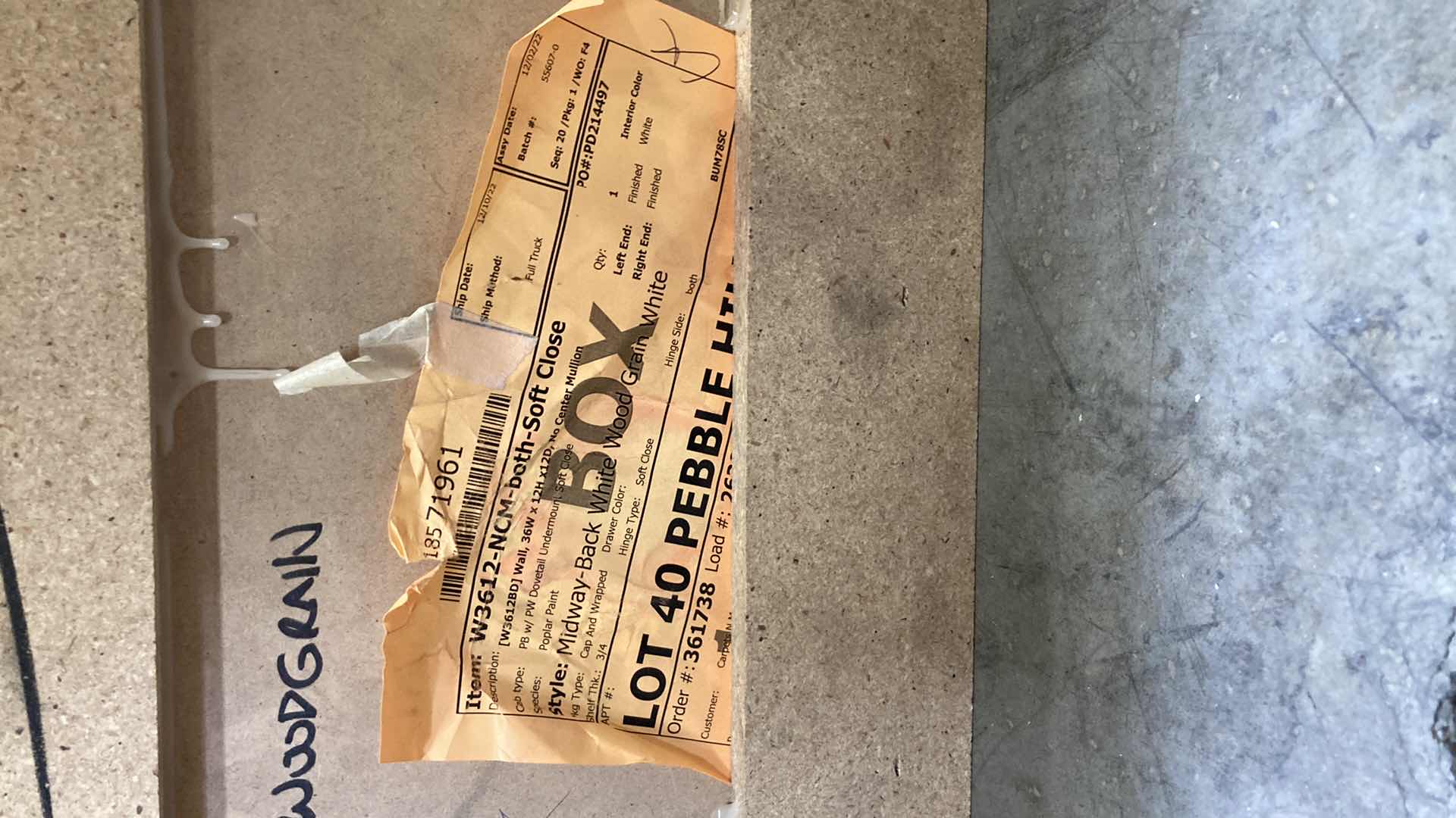 Photo 1 of LEEDO MIDWAY WOODGRAIN WHITE 2 DOOR WALL CABINET 35.75” X 13” H13”