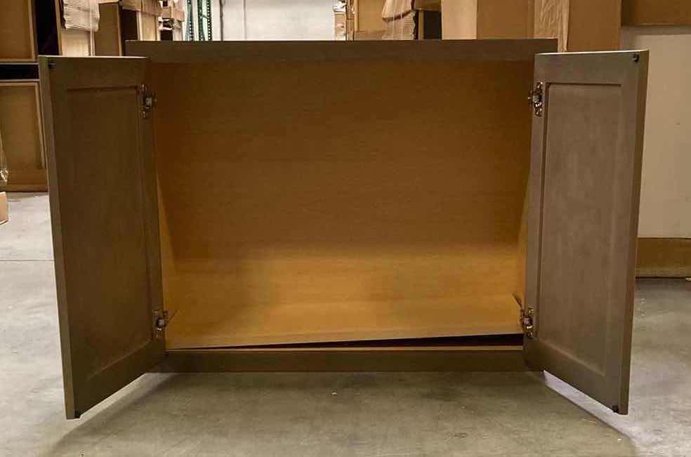 Photo 1 of ARISTOKRAFT CABINETRY AVALON SINCLAIR MAPLE BURLAP FINISH 2 DOOR 1 SHELF BASE CABINET 29.5” X 13” H24”