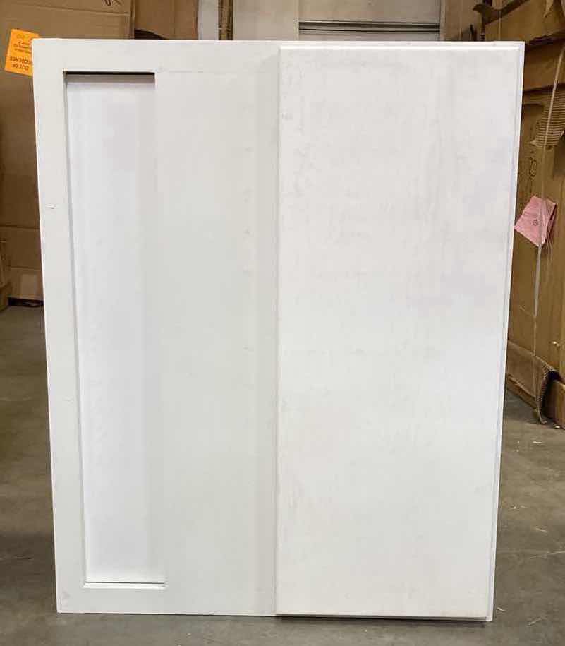 View 1 of LEEDO MIDWAY WOODGRAIN WHITE 1 DOOR 2 SHELF WALL CABINET 24” X 12” H30”