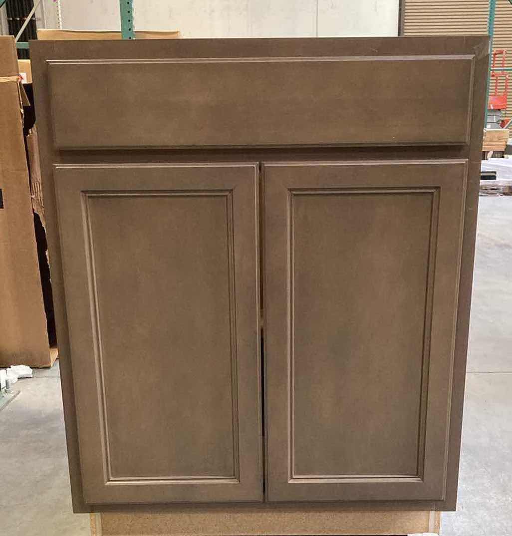 Photo 1 of ARISTOKRAFT CABINETRY AVALON SINCLAIR MAPLE BURLAP FINISH 2 DOOR 1 SHELF & 1 DRAWER BASE CABINET W ROLLING TRAY 26.5” X 24” H35”