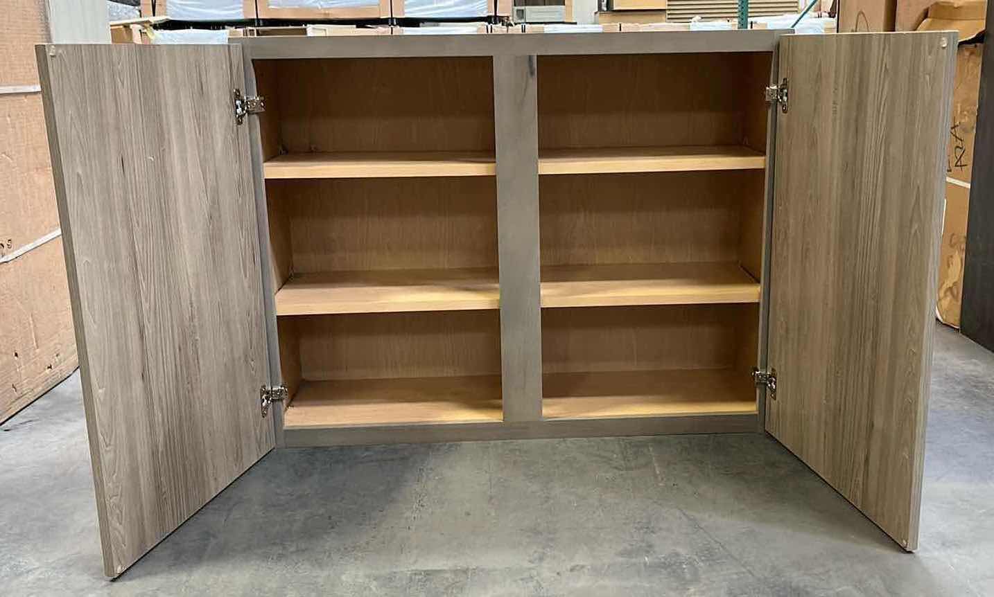 Photo 1 of LEEDO LONDON GREY CASHMERE 2 DOOR 2 SHELF WALL CABINET 39” X 12” H30”