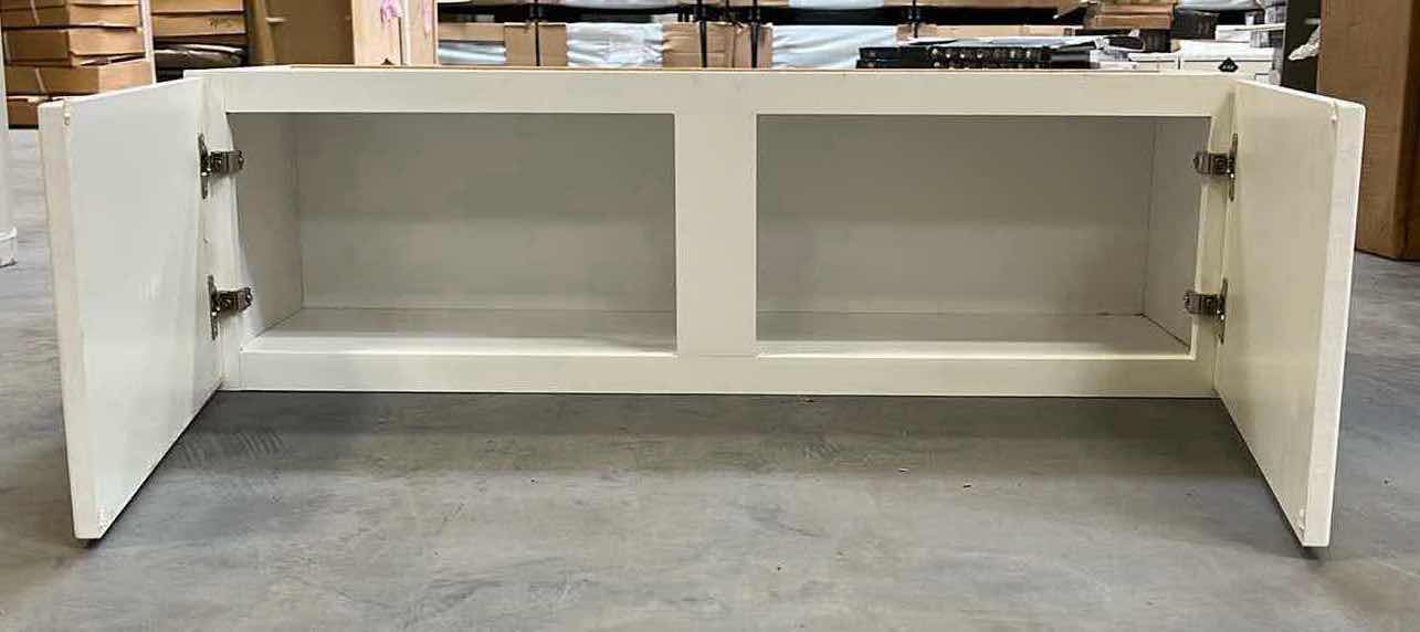 Photo 1 of LEEDO MIDWAY WHITE WOODGRAIN FINISH 2 DOOR WALL CABINET 39” X 13” H12”