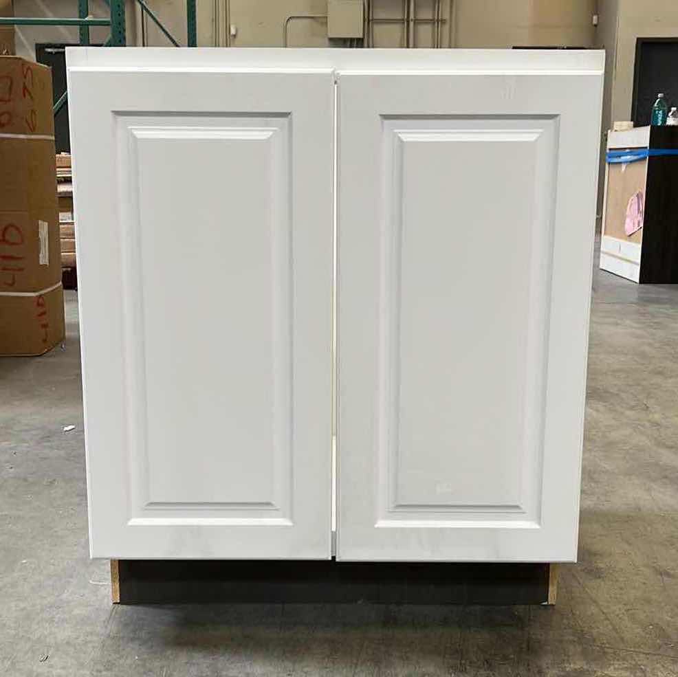 Photo 1 of LEEDO VANCOUVER WHITE SATIN 2 DOOR VANITY SINK BASE CABINET 27” X 21” H31.5”