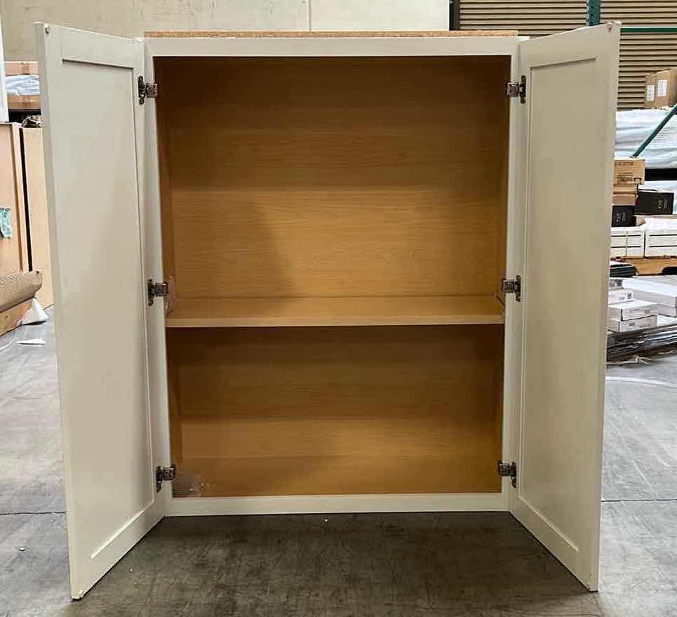 Photo 1 of ARISTOKRAFT BERLLIN WHITE 2 DOOR 1 SHELF WALL CABINET 33” X 12” H43”