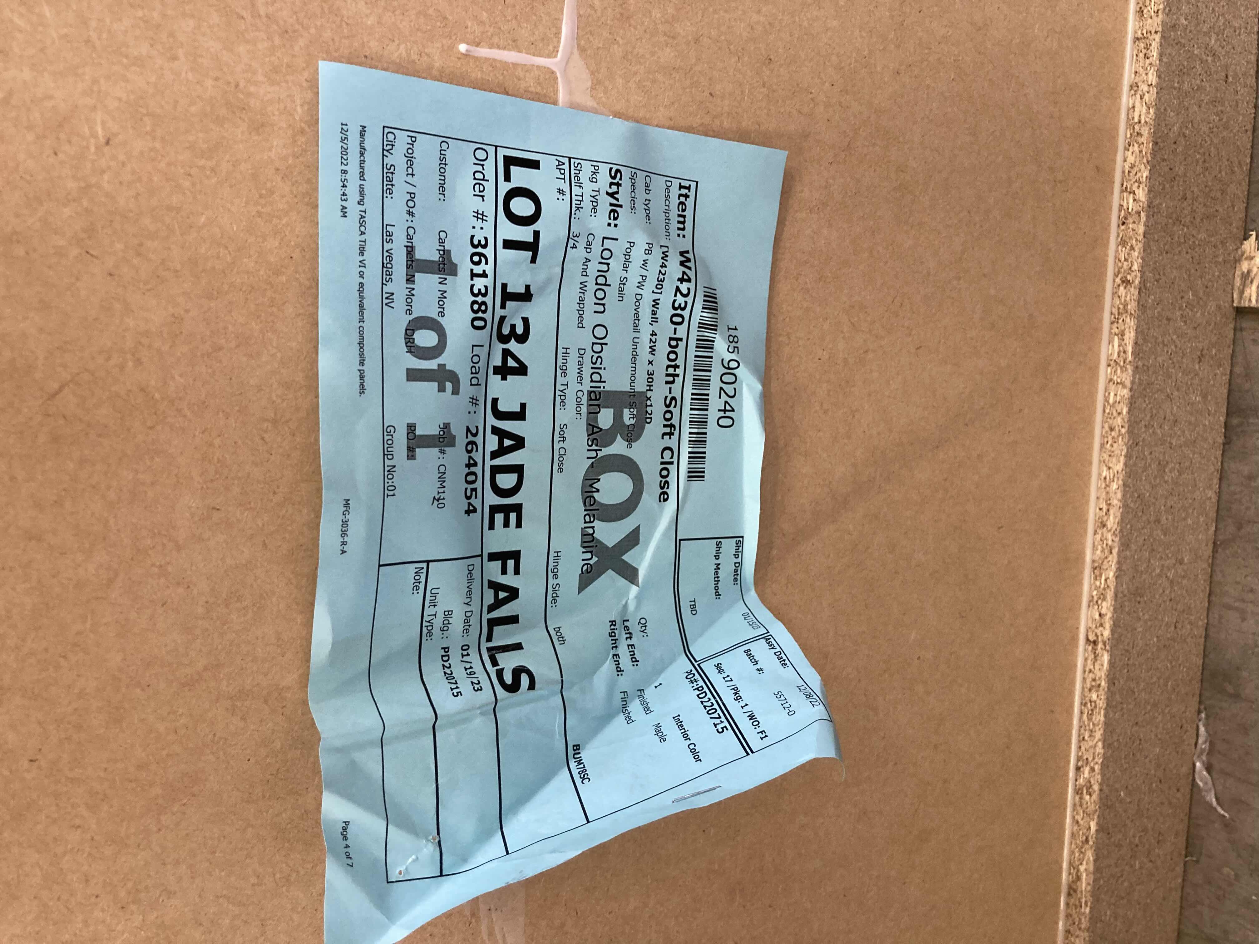 Photo 1 of LEEDO LONDON OBSIDIAN ASH 2 DOOR 2 SHELF WALL CABINET 42” X 12” H30”