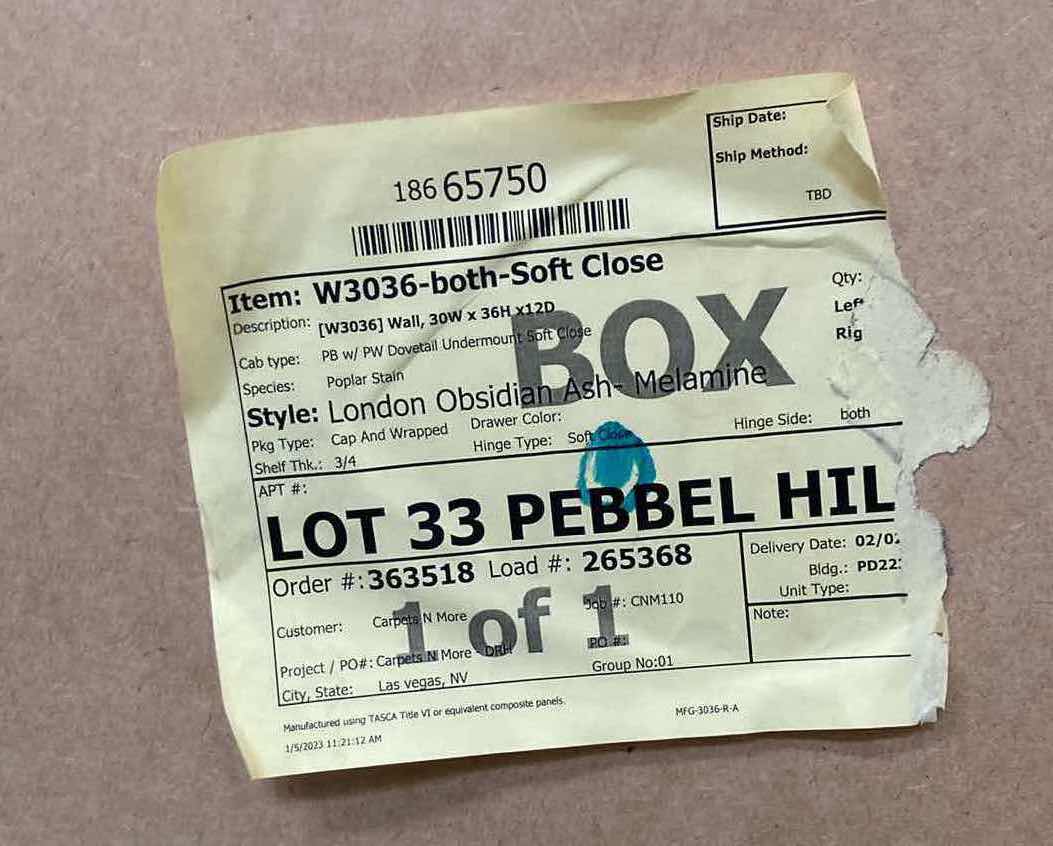 Photo 1 of LEEDO LONDON OBSIDIAN ASH 2 DOOR 2 SHELF WALL CABINET 30” X 12” H36”