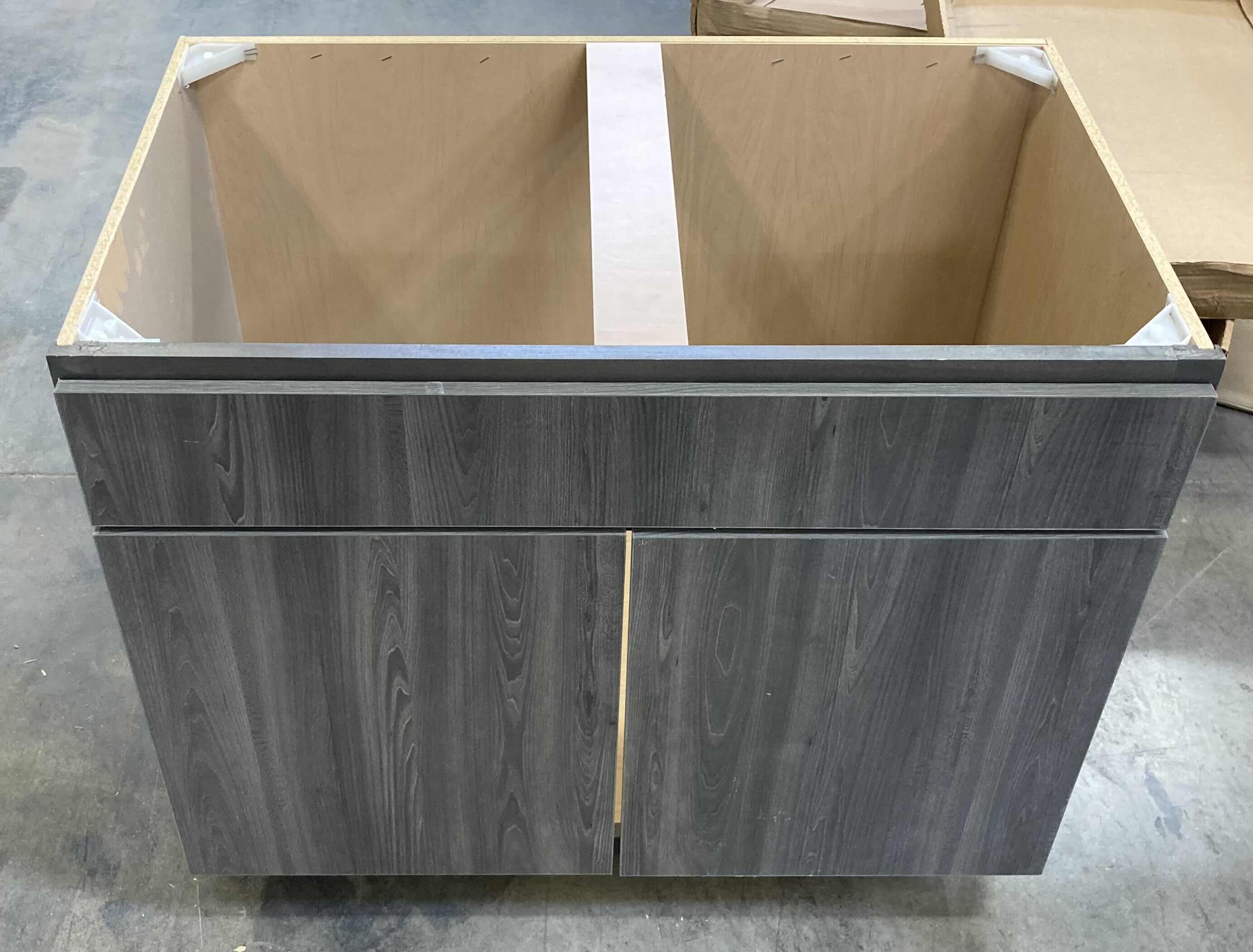 Photo 1 of LEEDO LONDON OBSIDIAN ASH 2 DOOR VANITY BASE CABINET 36” X 21” H31.5”