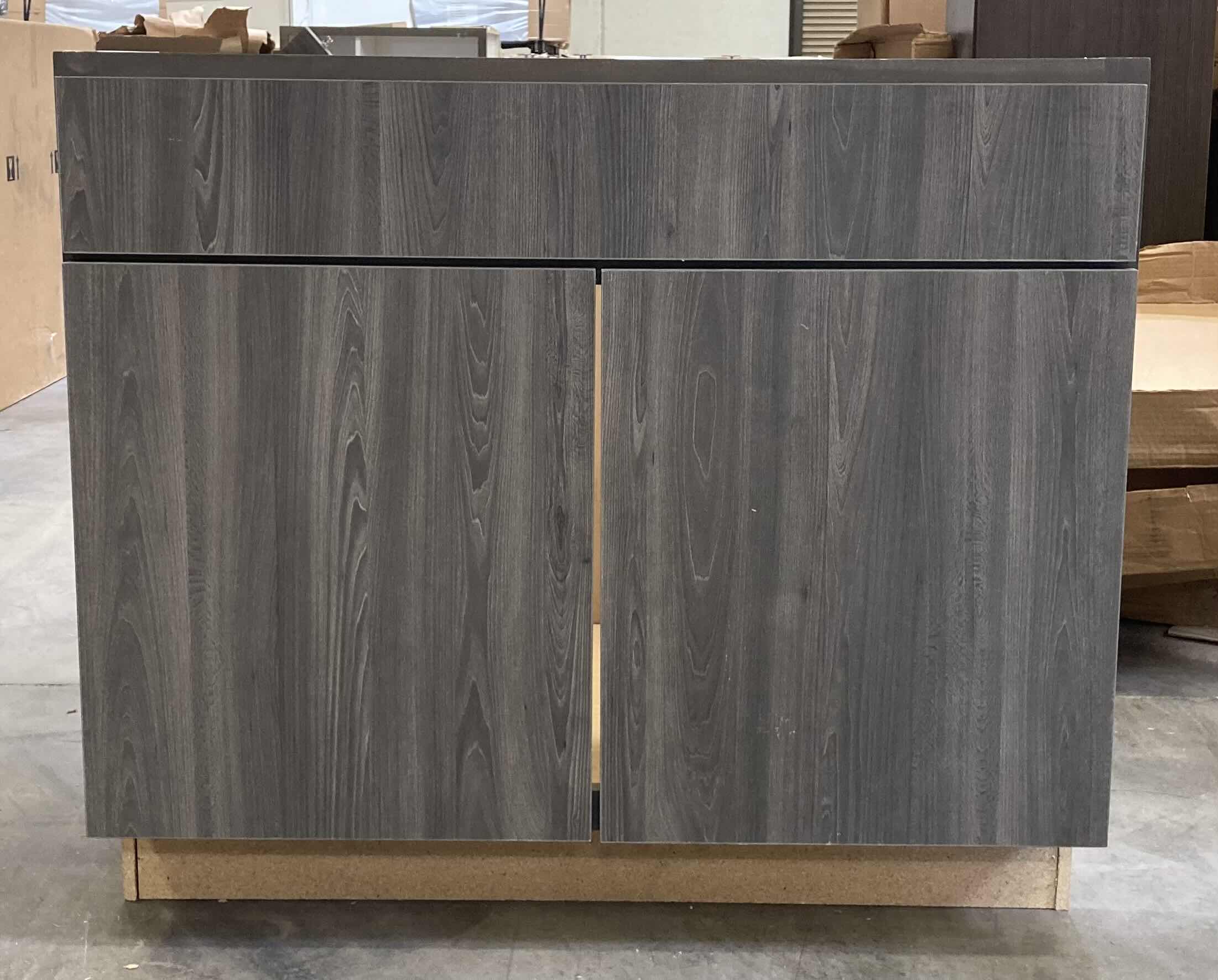 Photo 1 of LEEDO LONDON OBSIDIAN ASH 2 DOOR VANITY BASE CABINET 36” X 21” H31.5”