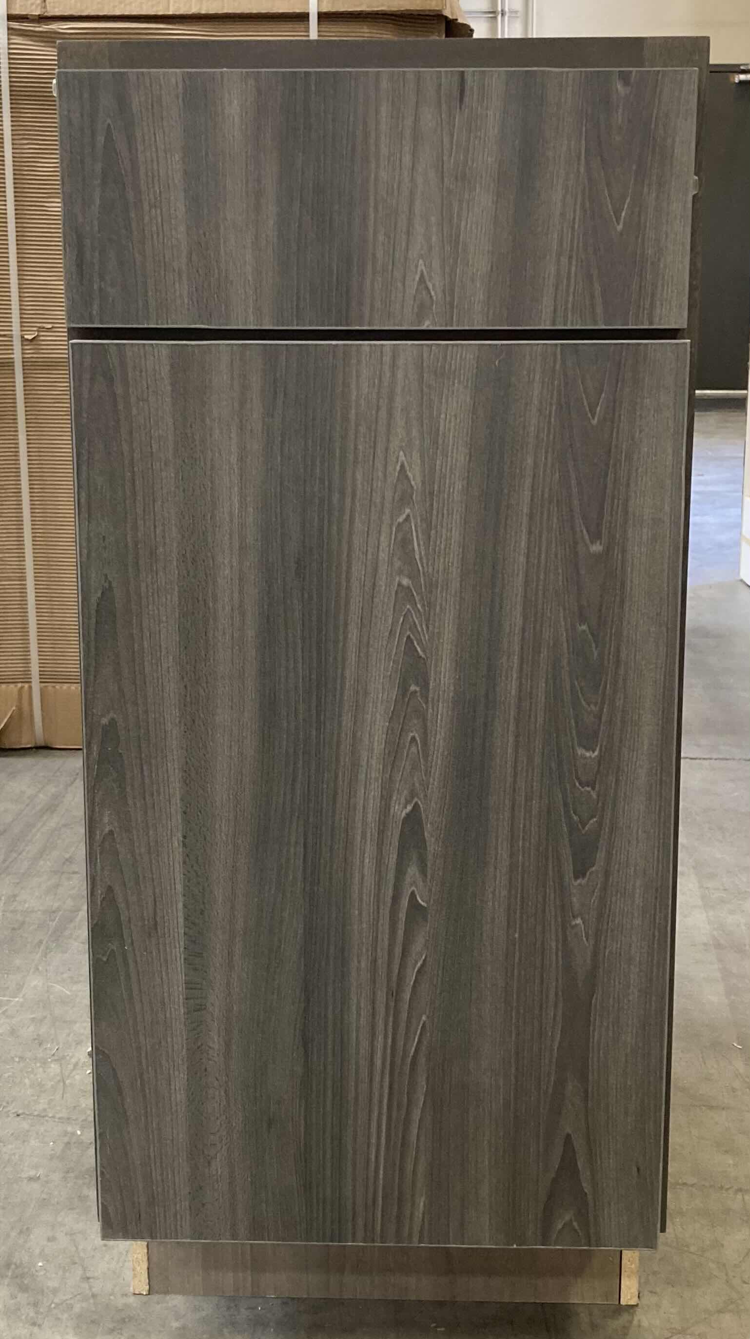 Photo 1 of LEEDO LONDON OBSIDIAN ASH 1 DOOR 1 DRAWER BASE CABINET 15” X 21” H34.5