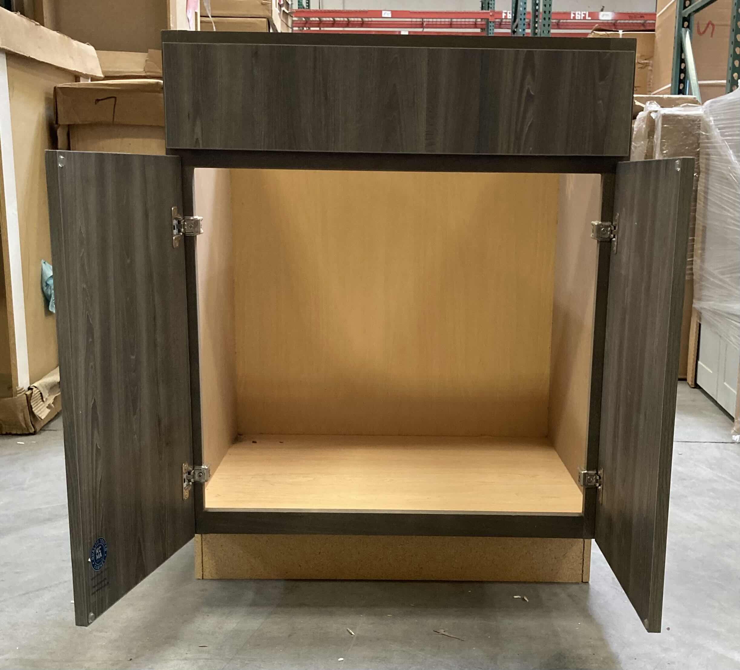 View 3 of LEEDO LONDON OBSIDIAN ASH 2 DOOR SINK BASE CABINET 27” X 21” H34.5”
