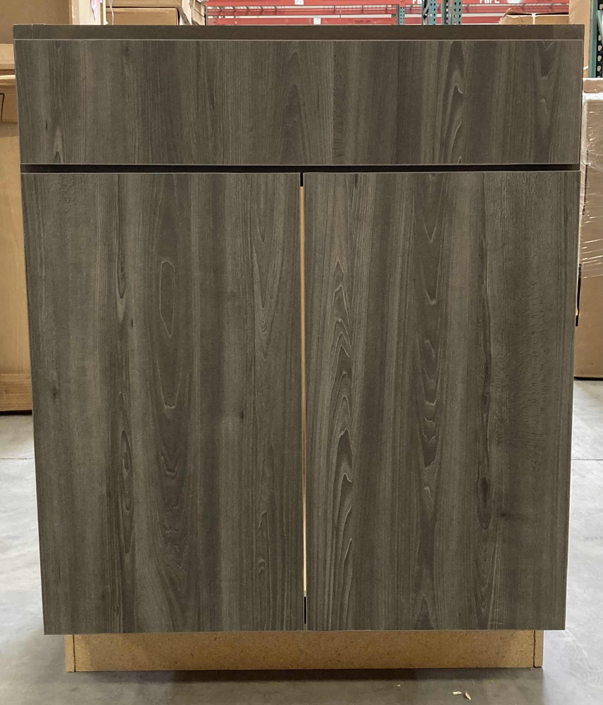 View 1 of LEEDO LONDON OBSIDIAN ASH 2 DOOR SINK BASE CABINET 27” X 21” H34.5”
