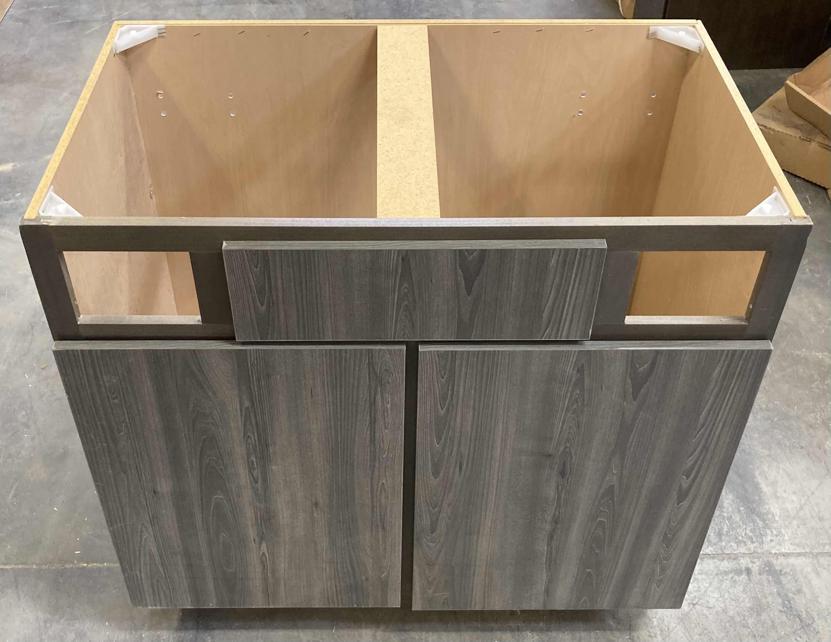 Photo 2 of LEEDO LONDON OBSIDIAN ASH 2 DOOR SINK BASE CABINET 36” X 21” H34.5”