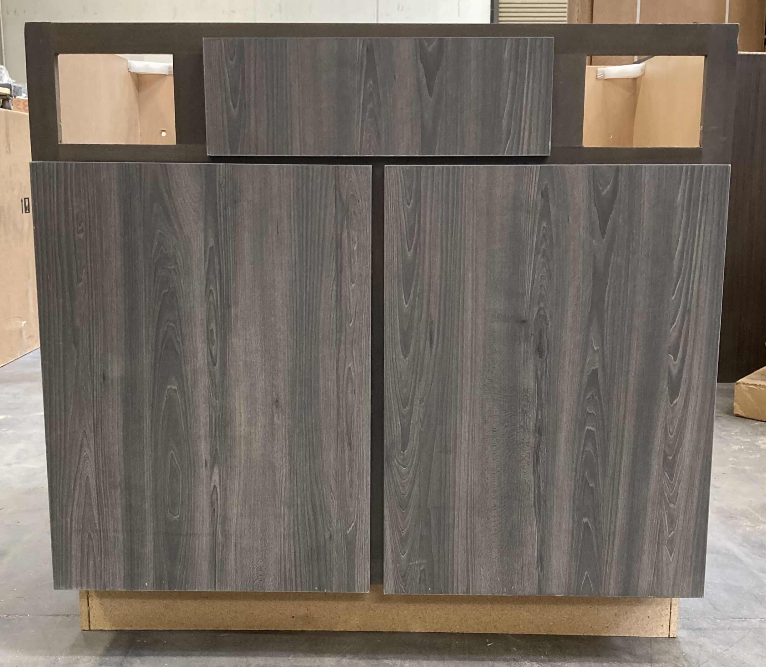 Photo 1 of LEEDO LONDON OBSIDIAN ASH 2 DOOR SINK BASE CABINET 36” X 21” H34.5”