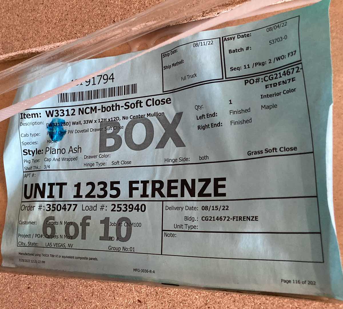 Photo 1 of LEEDO PLANO ASH 2 DOOR WALL CABINET 33” X 12” H12”